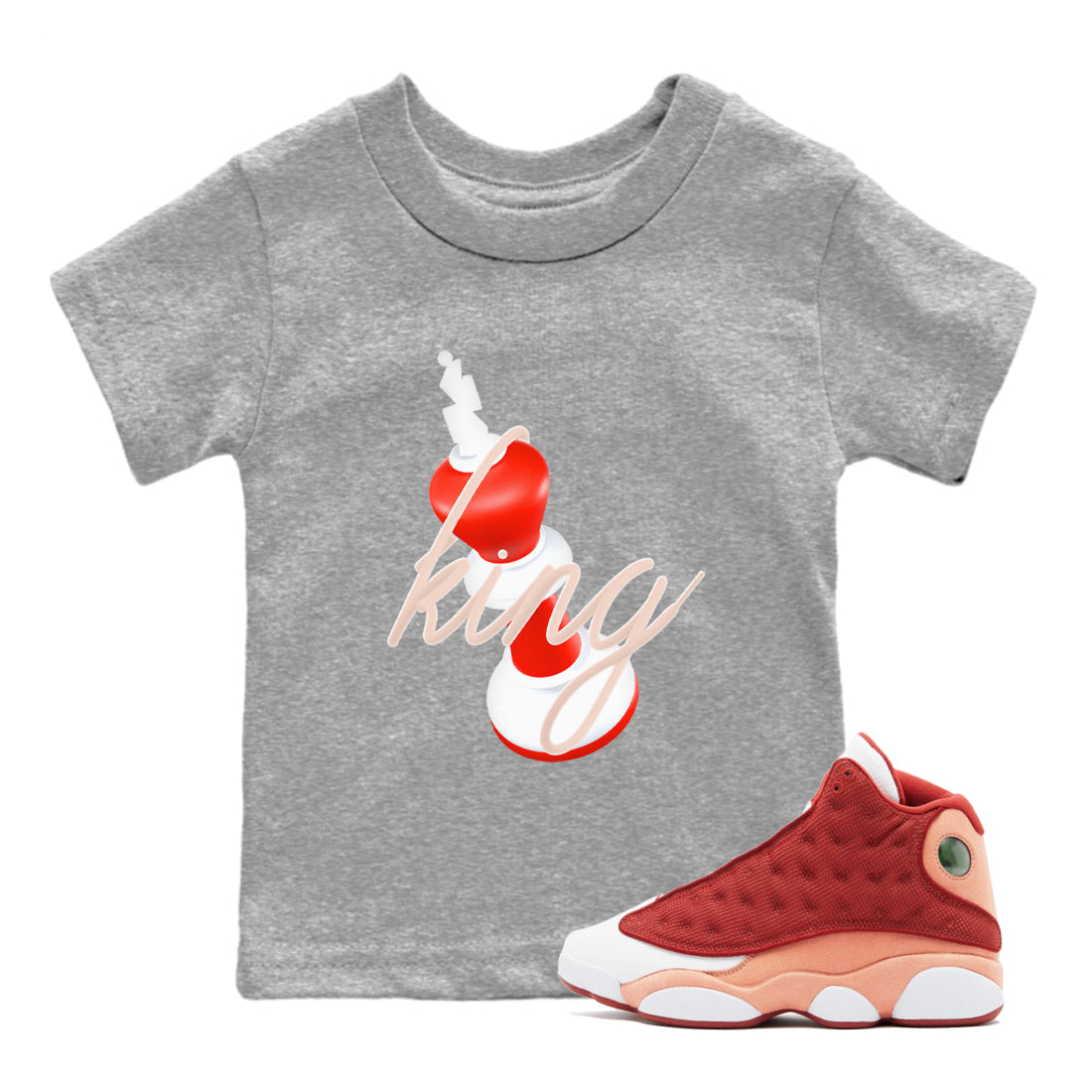 3D King snkmatch Tees Kids - Air Jordan 13 Dune Red