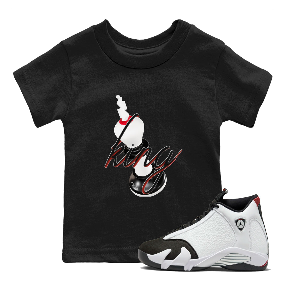 3D King snkmatch Tees Kids - Air Jordan 14 Black Toe