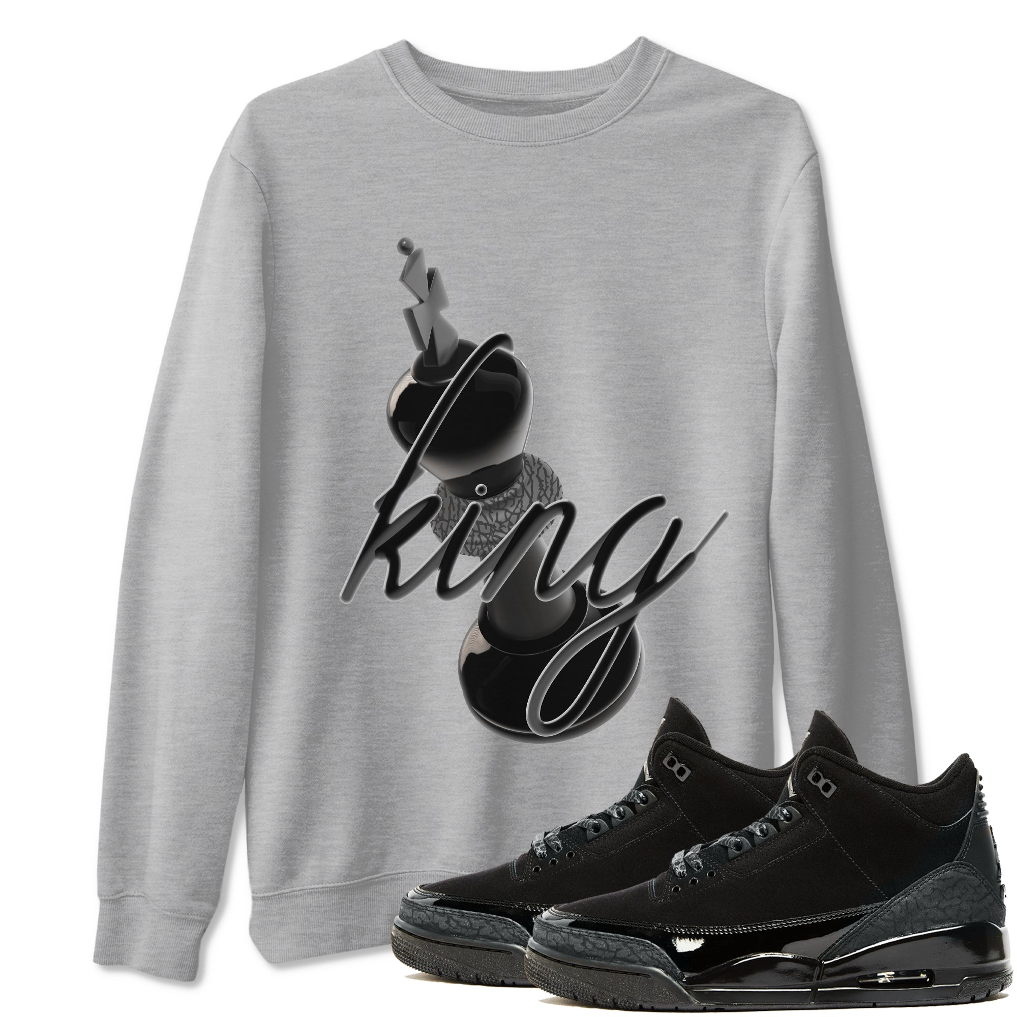 3D King snkmatch Tees - Air Jordan 3 Black Cat