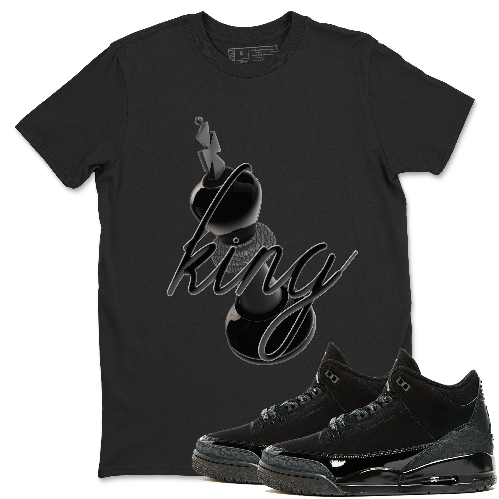 3D King snkmatch Tees - Air Jordan 3 Black Cat