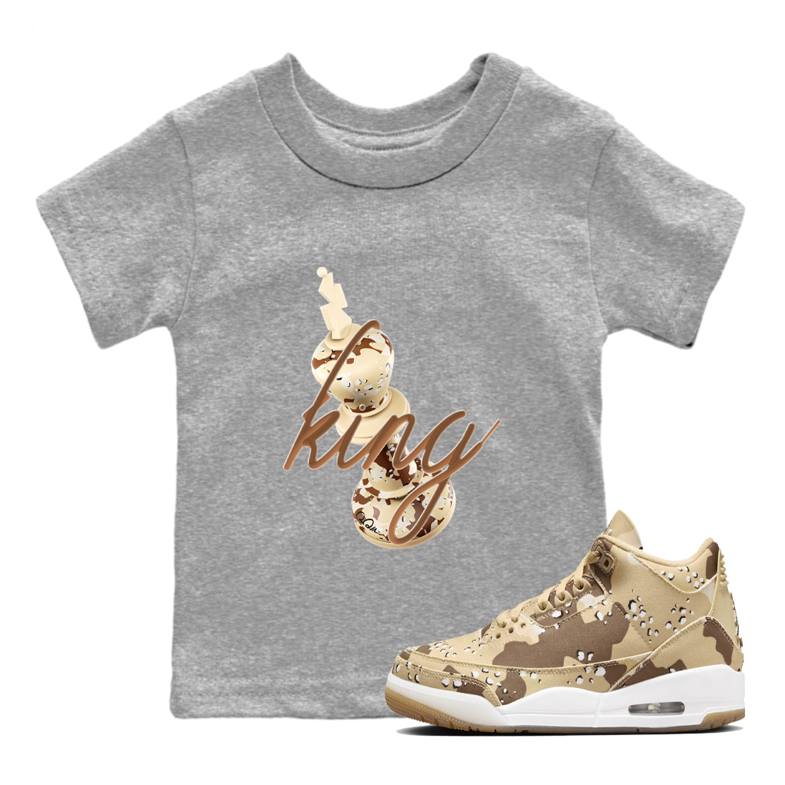 3D King snkmatch Tees Kids - Air Jordan 3 Desert Camo