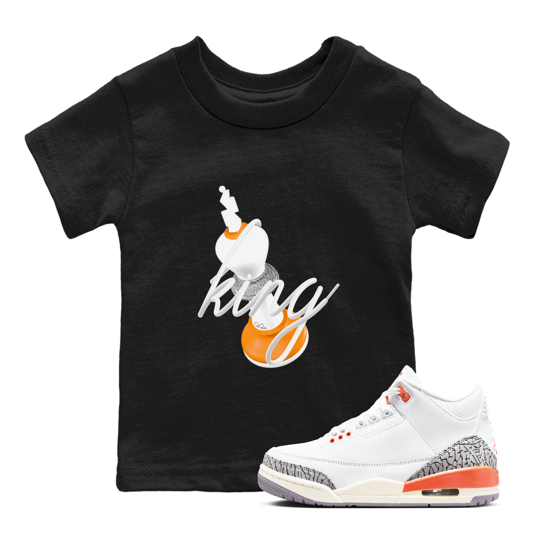 3D King snkmatch Tees Kids - Air Jordan 3 Georgia Peach