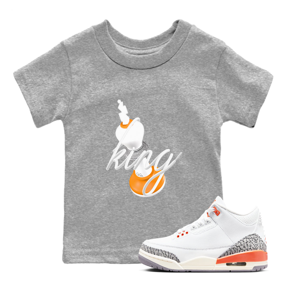 3D King snkmatch Tees Kids - Air Jordan 3 Georgia Peach