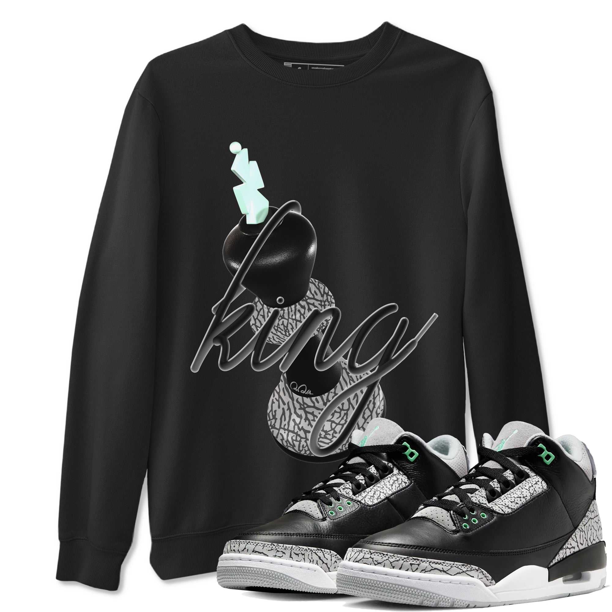 3D King snkmatch Tees - Air Jordan 3 Green Glow