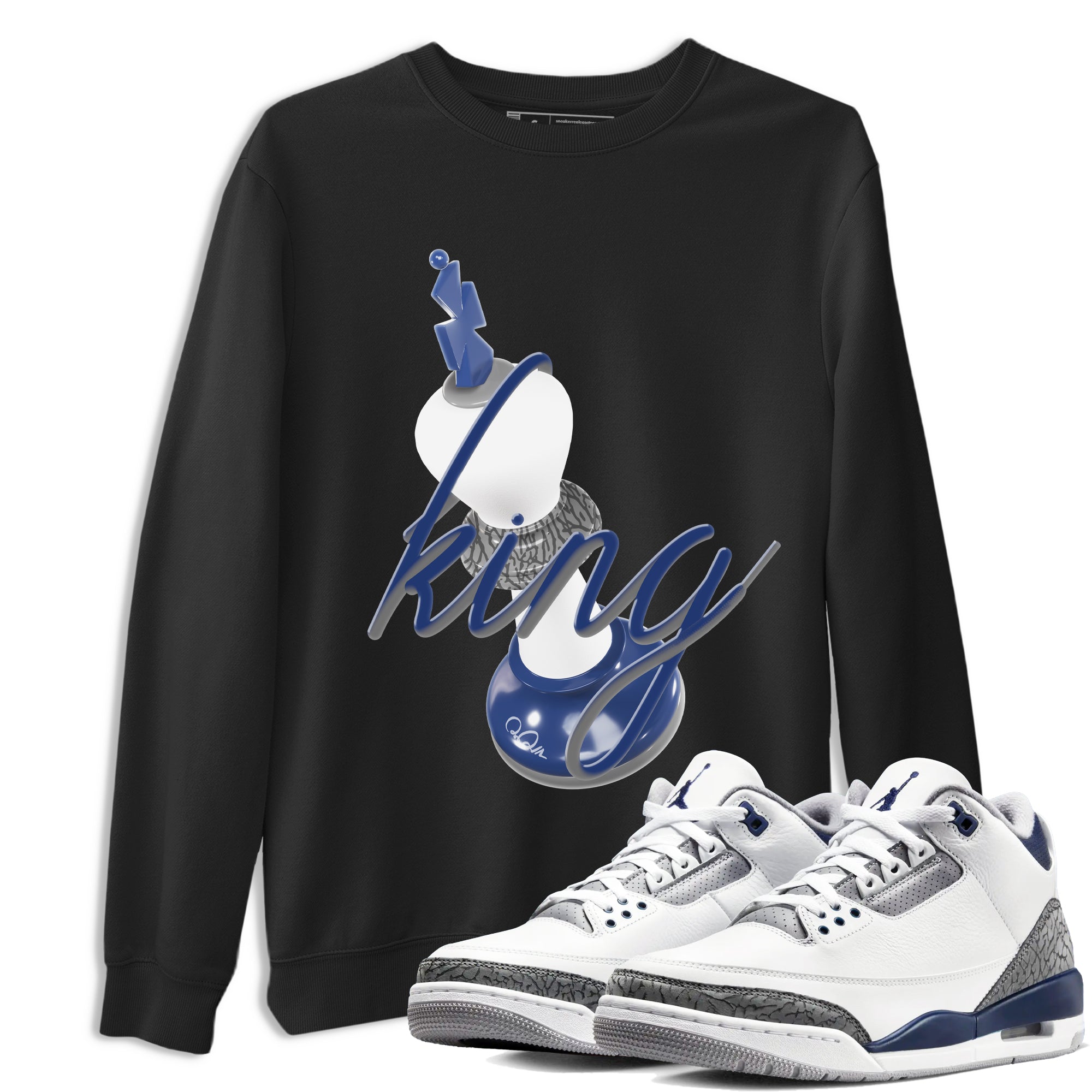 3D King snkmatch Tees - Air Jordan 3 Midnight Navy 2023