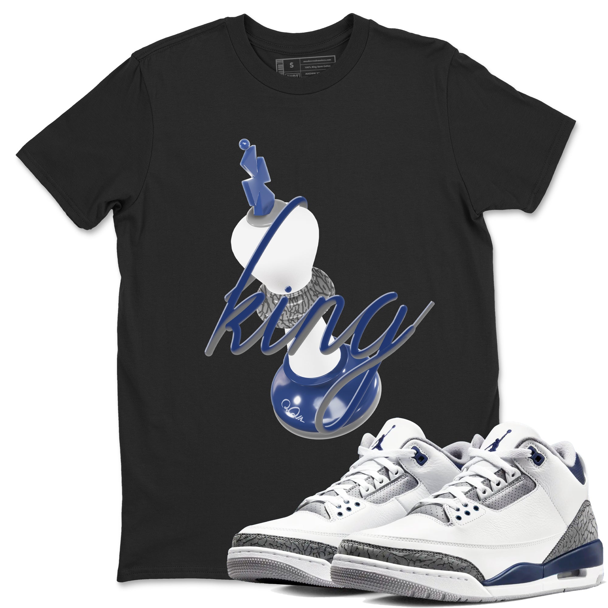 3D King snkmatch Tees - Air Jordan 3 Midnight Navy 2023