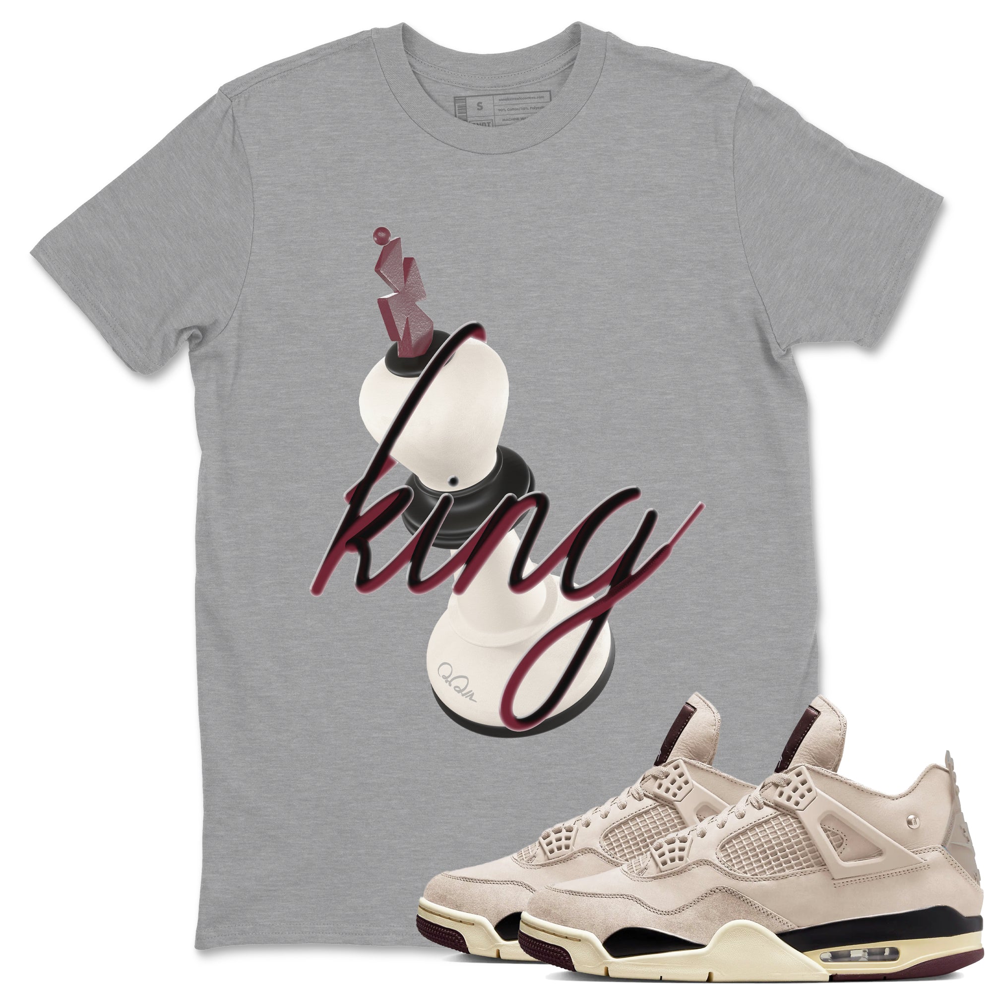 3D King snkmatch Tees - Air Jordan 4 A Ma Maniere x Fossil Stone