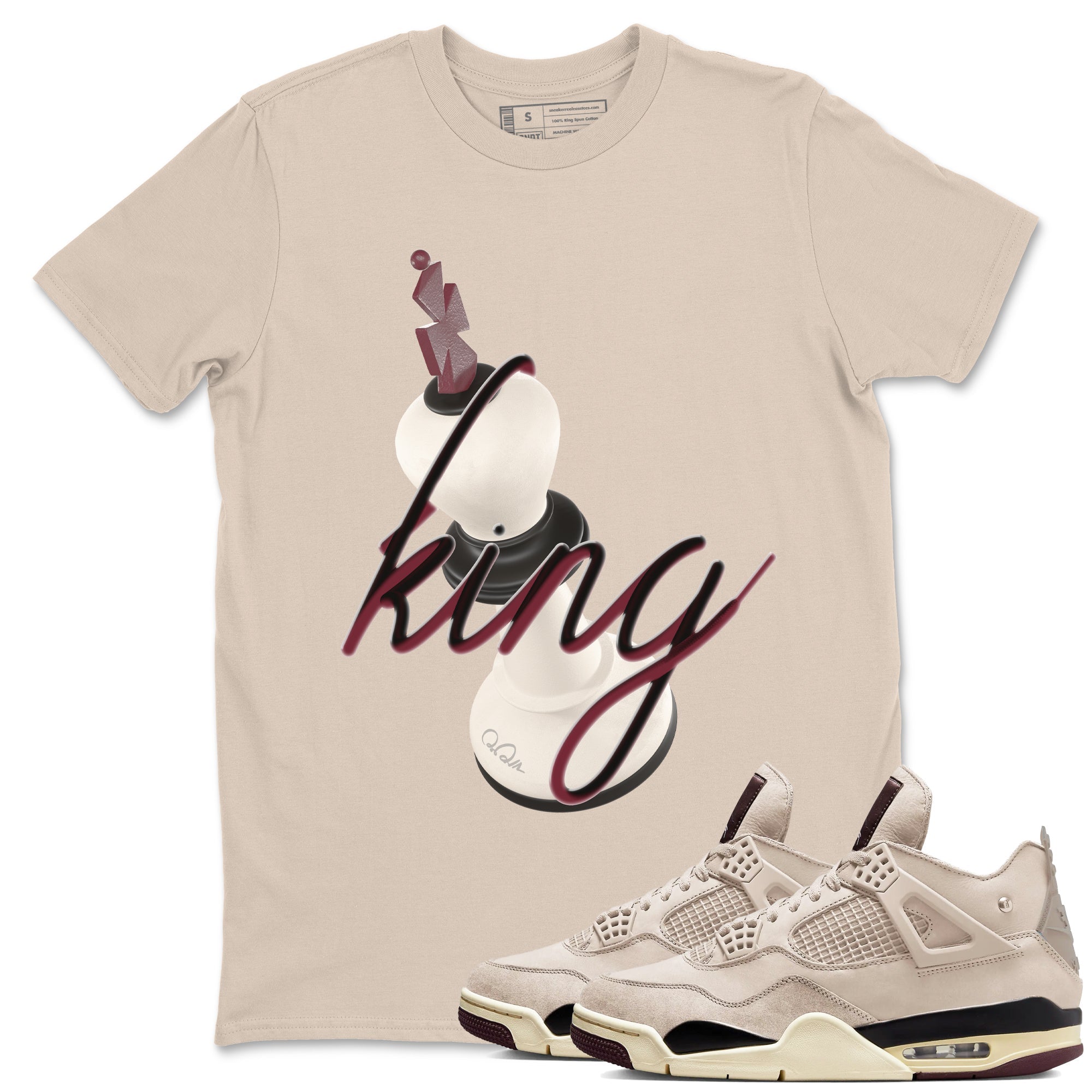3D King snkmatch Tees - Air Jordan 4 A Ma Maniere x Fossil Stone