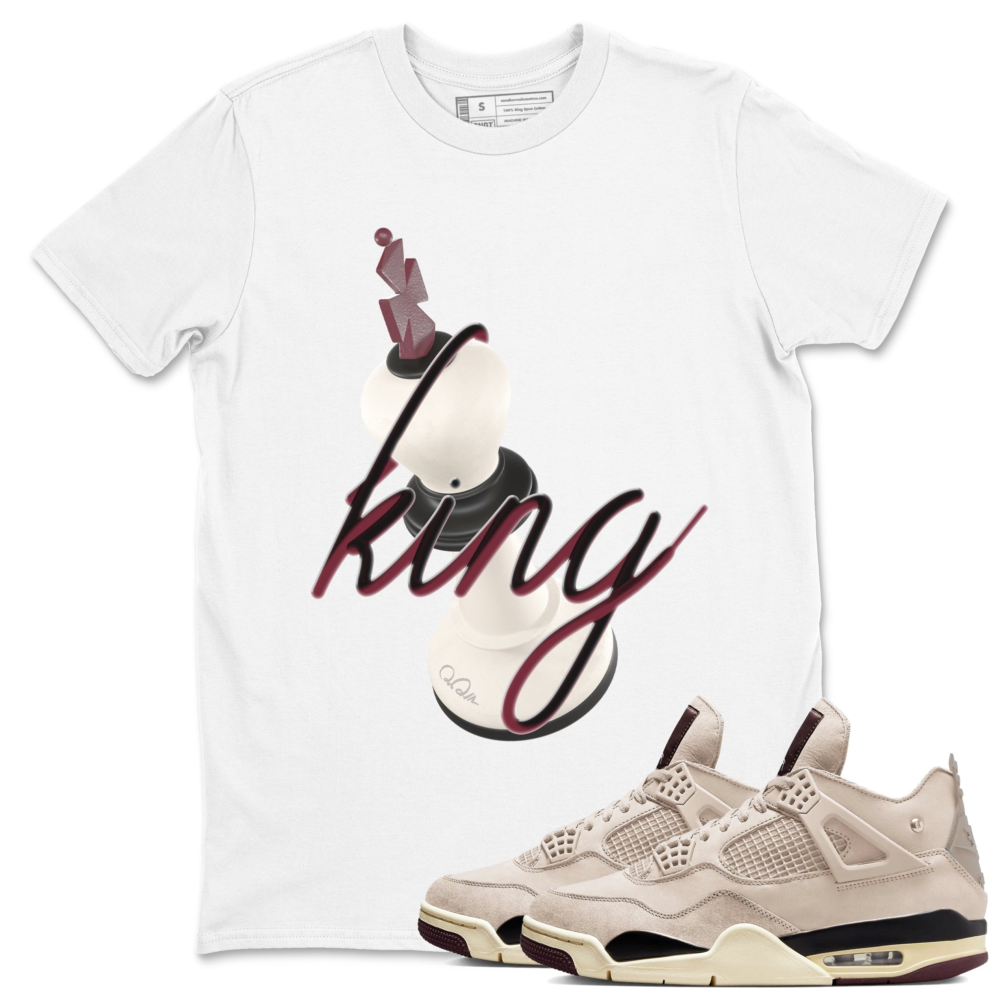 3D King snkmatch Tees - Air Jordan 4 A Ma Maniere x Fossil Stone