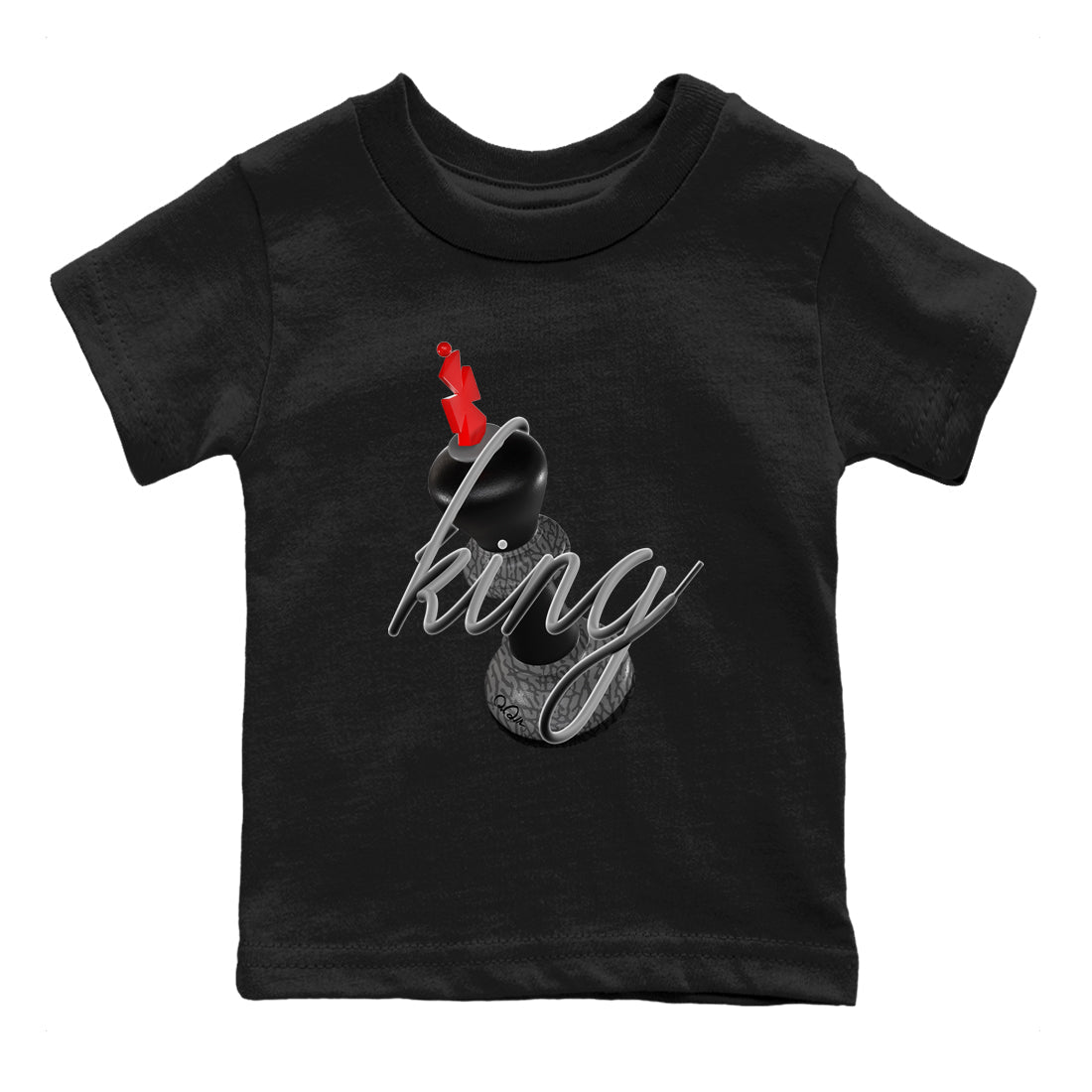 3D King snkmatch Tees Kids - Air Jordan 3 Black Cement