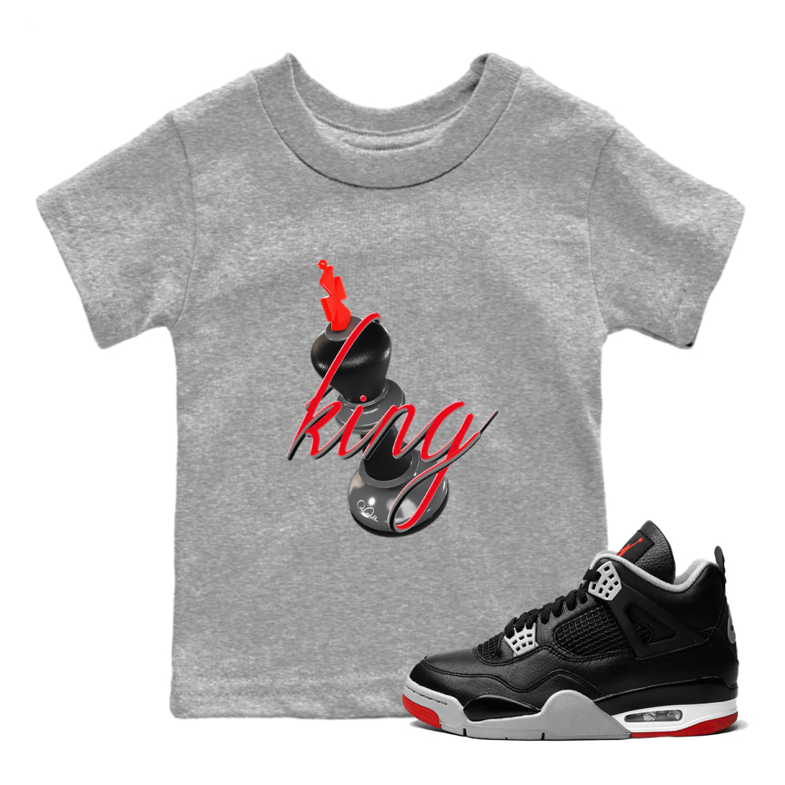 3D King snkmatch Tee Kids - Air Jordan 4 Bred Reimagined