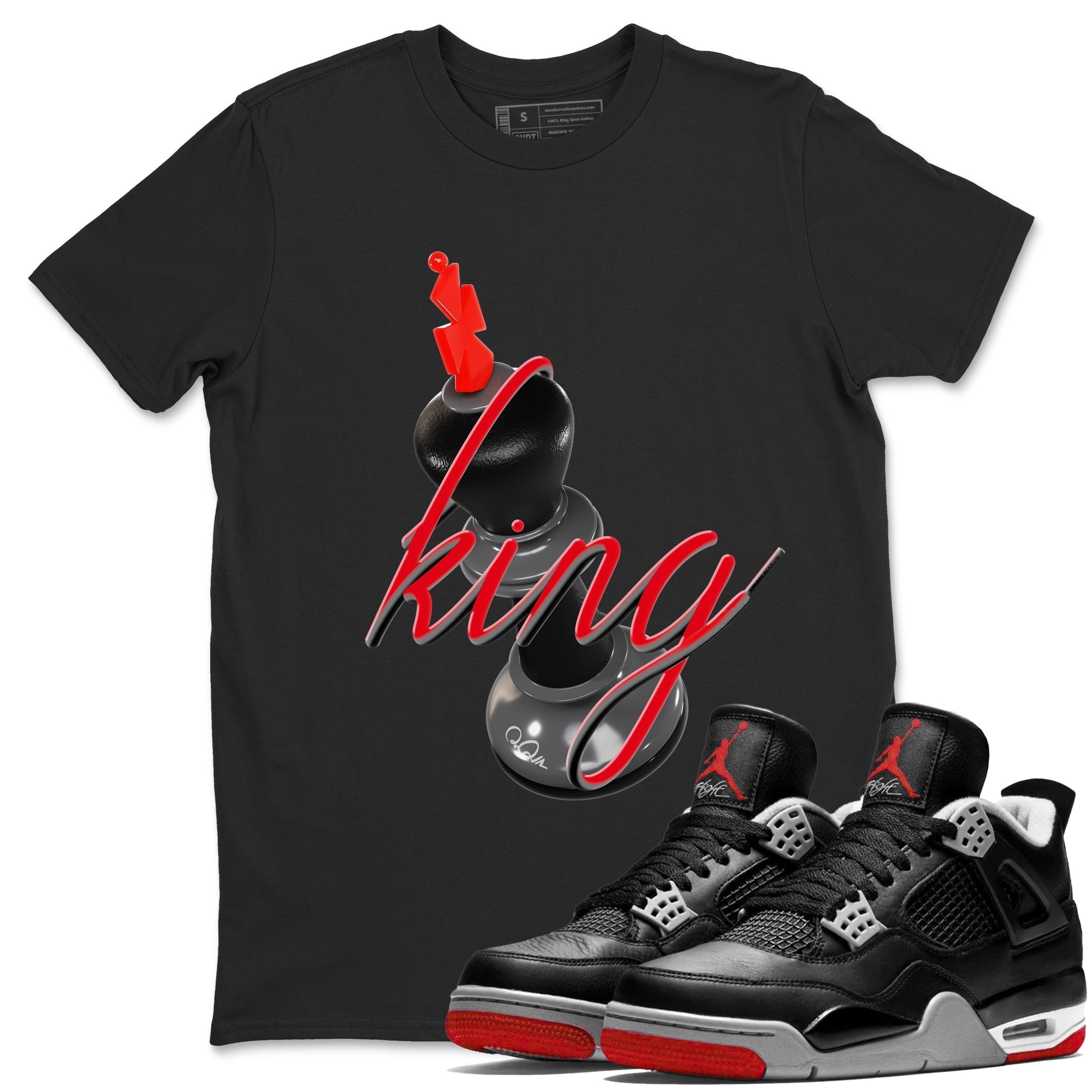 3D King snkmatch Tee - Air Jordan 4 Bred Reimagined