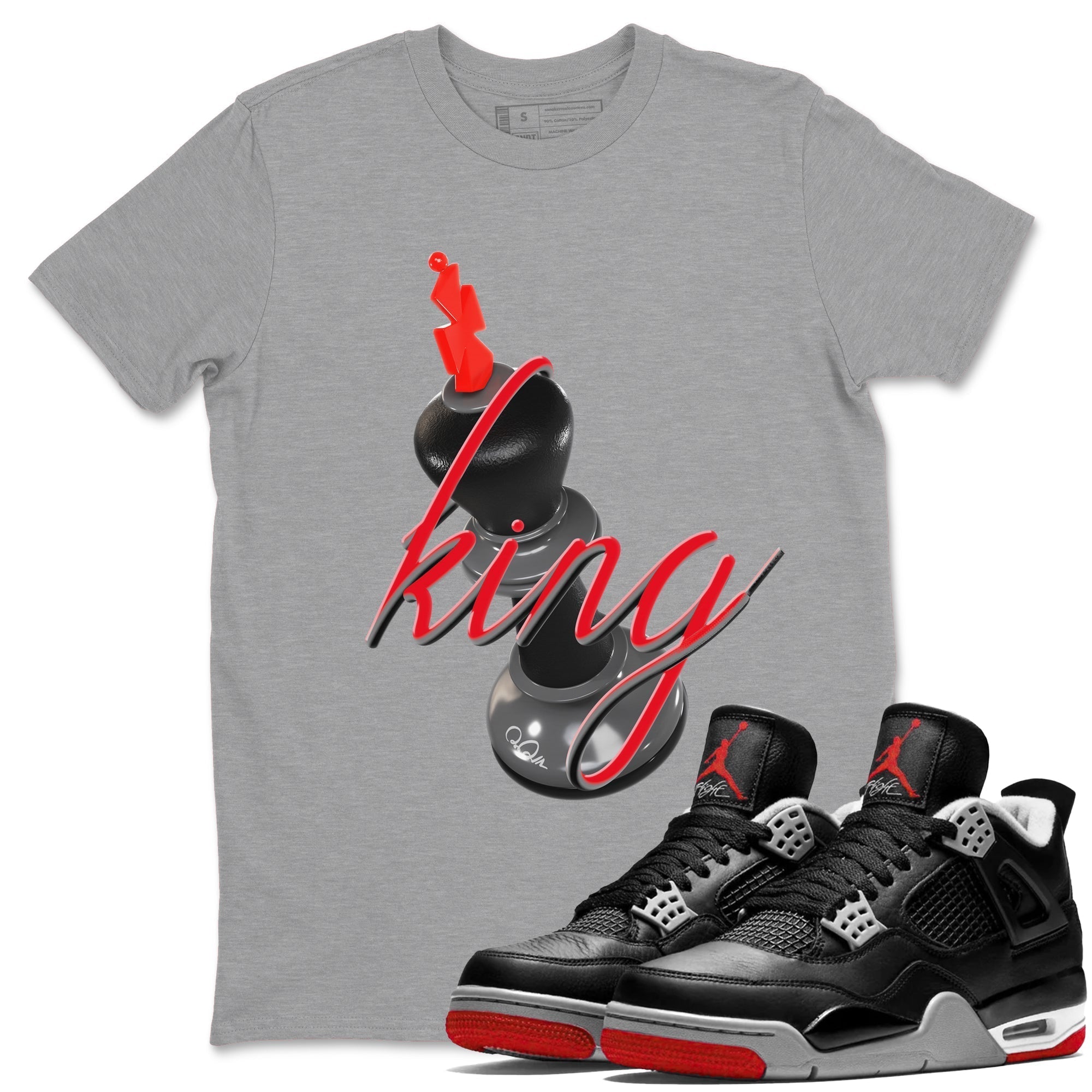3D King snkmatch Tee - Air Jordan 4 Bred Reimagined