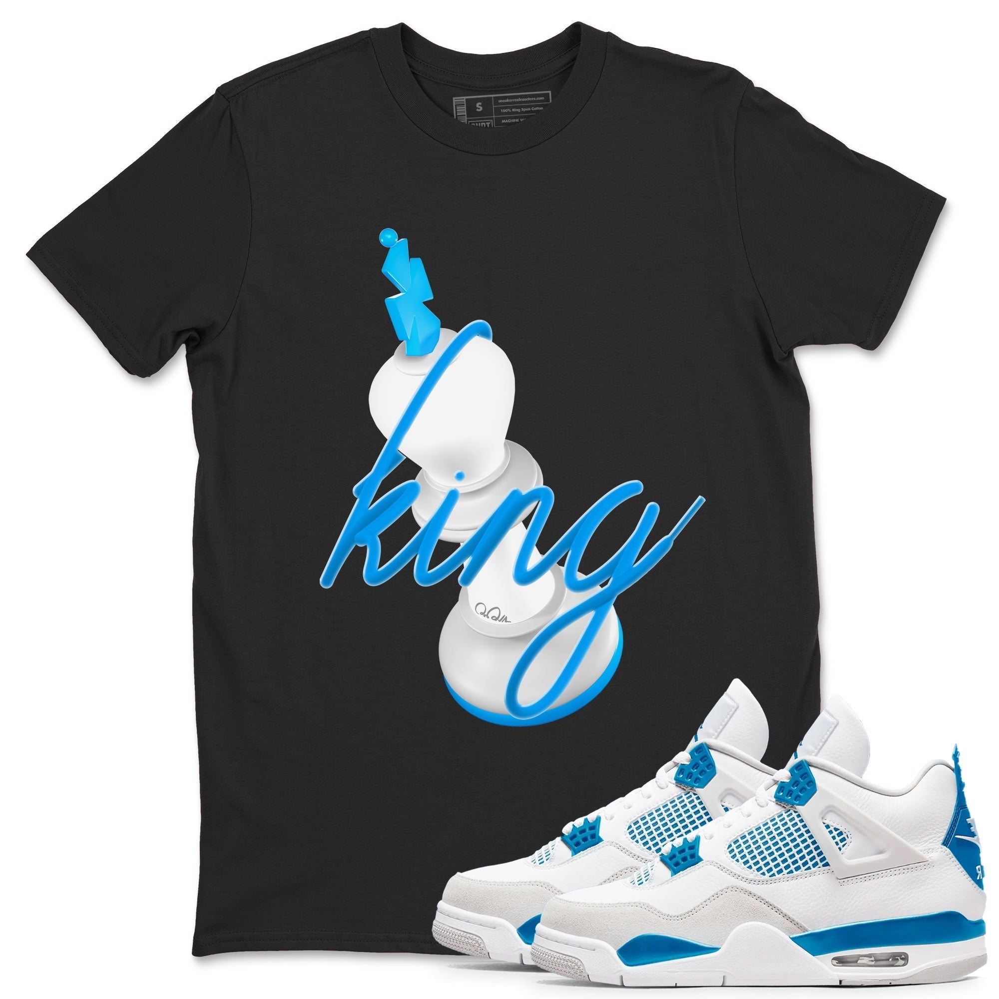 3D King snkmatch Tees - Air Jordan 4 Military Blue