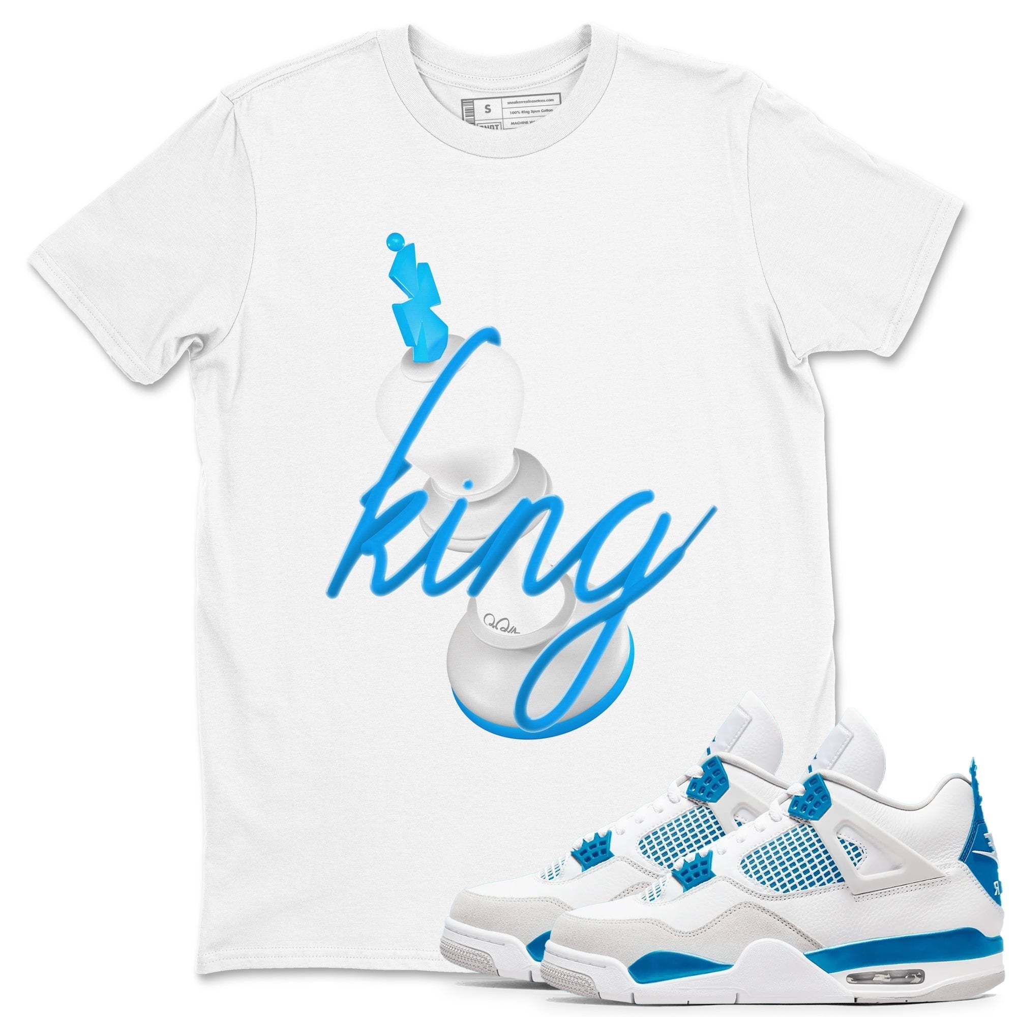 3D King snkmatch Tees - Air Jordan 4 Military Blue