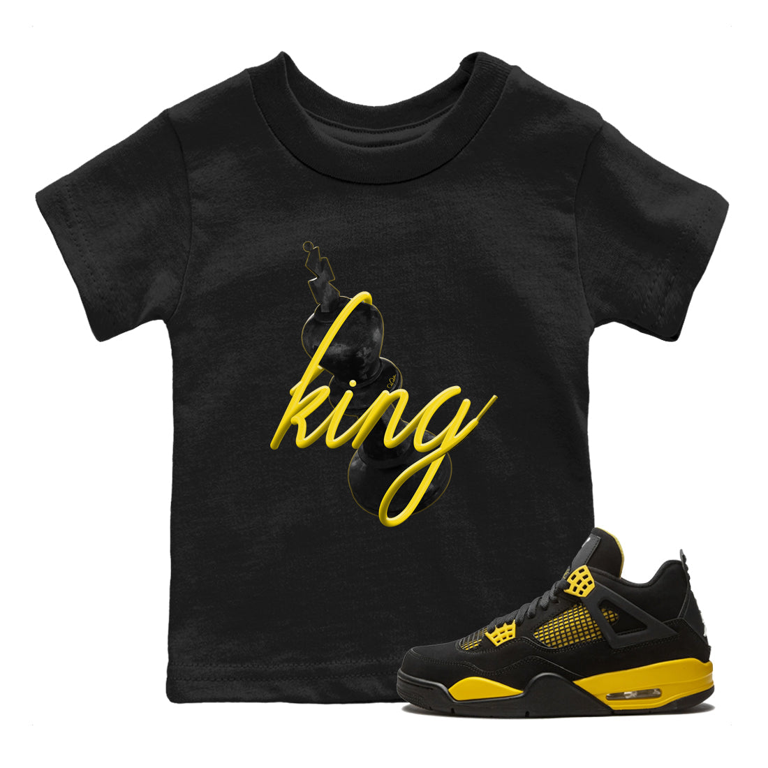 3D King Kids Tops - Air Jordan 4 Thunder