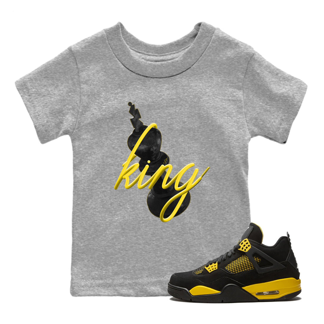 3D King Kids Tops - Air Jordan 4 Thunder