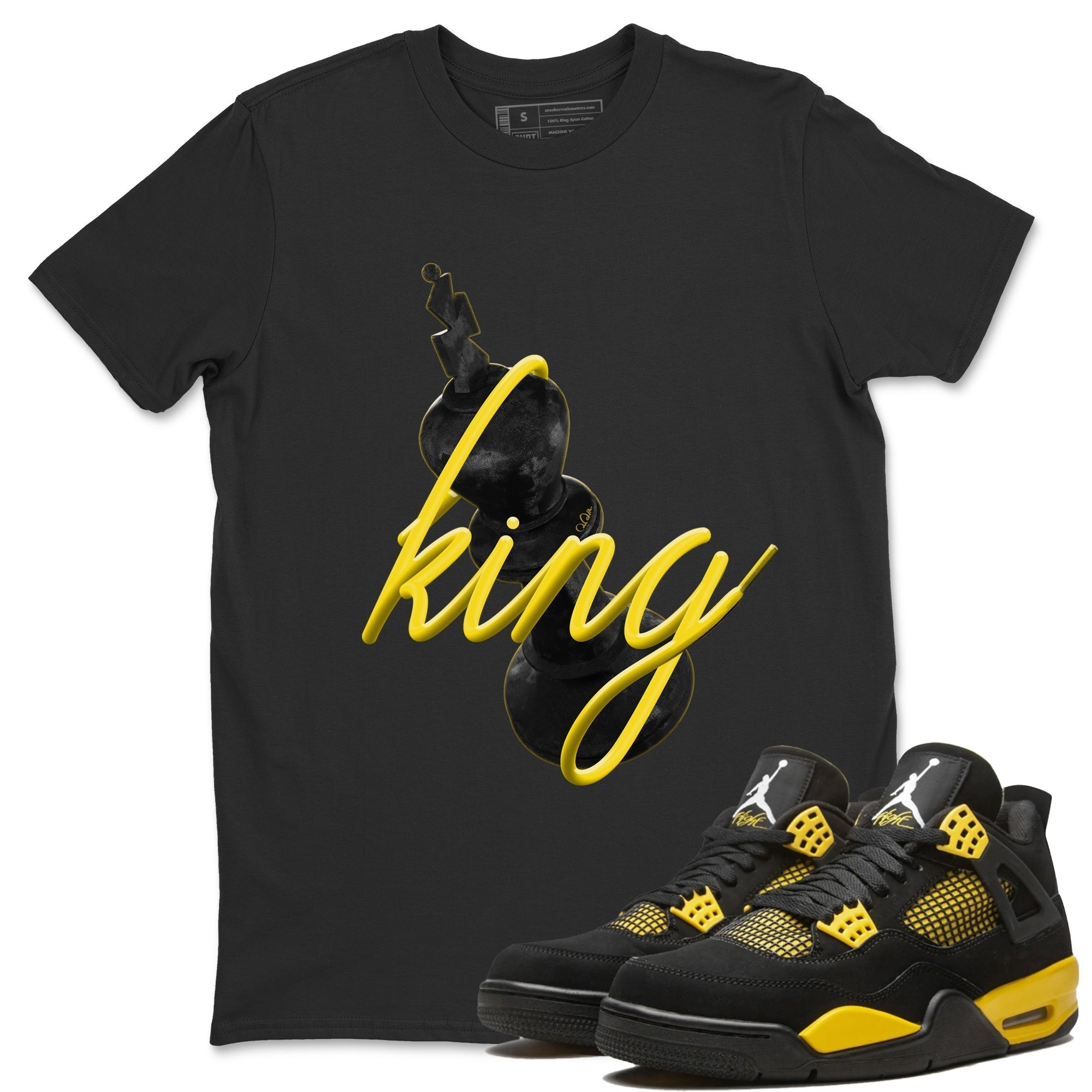 3D King Unisex Tops - Air Jordan 4 Thunder