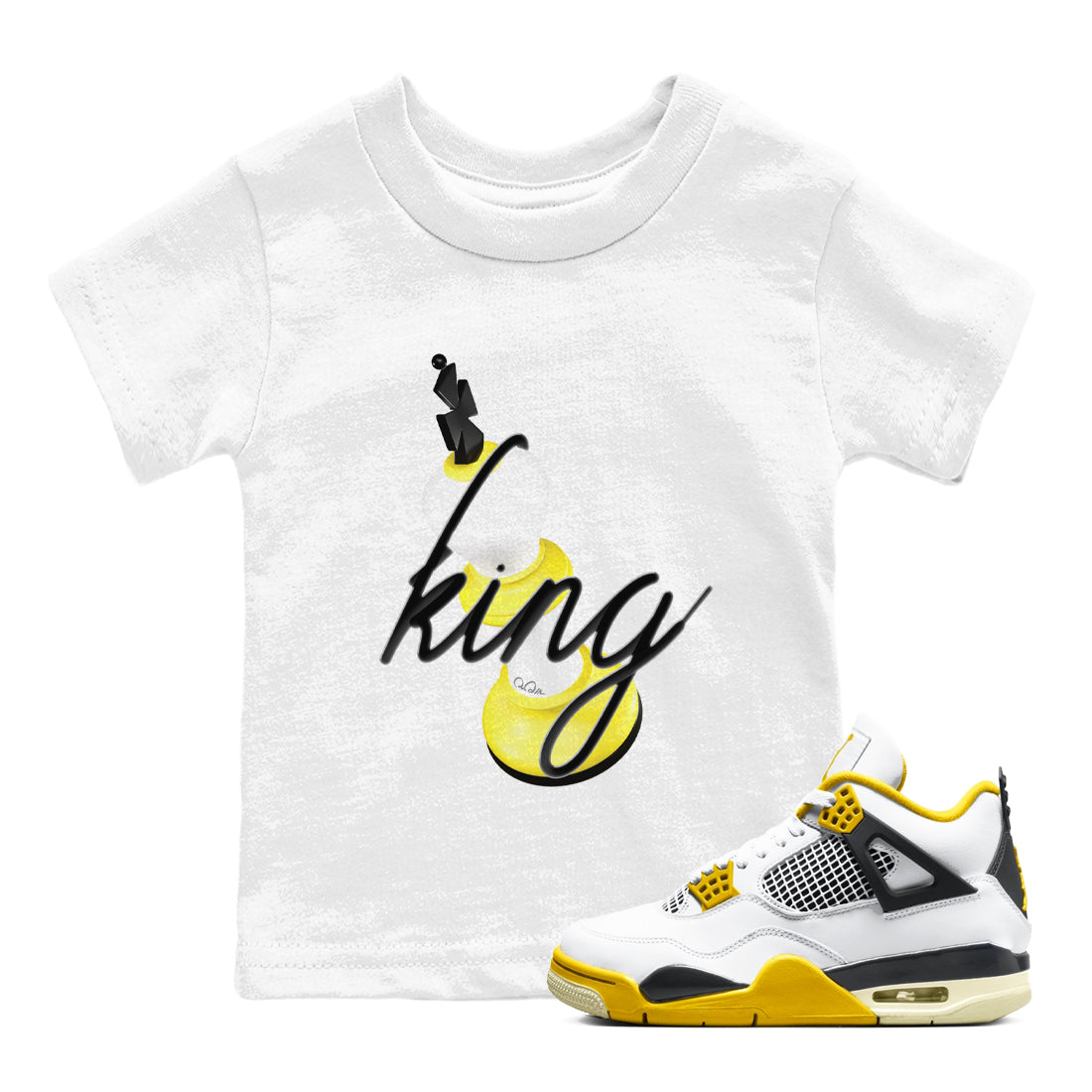 3D King snkmatch Tees Kids - Air Jordan 4 Vivid Sulfur