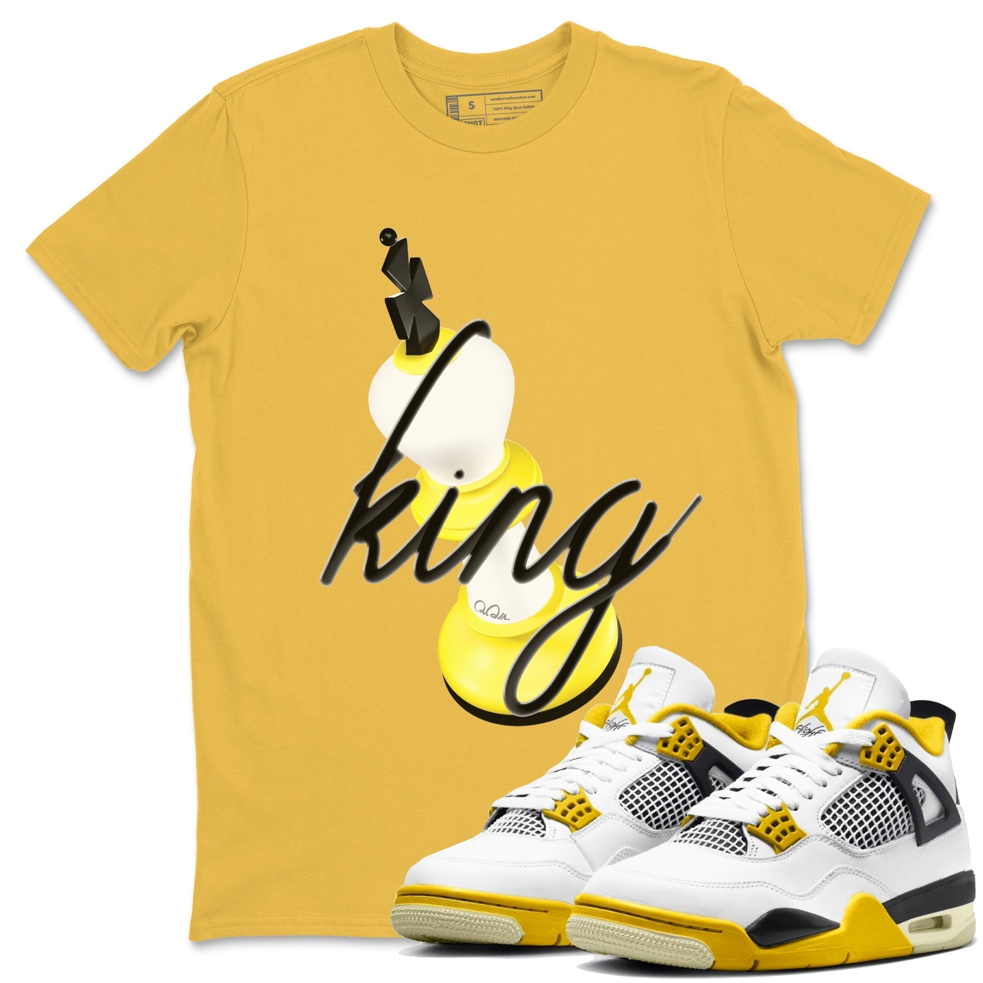 3D King snkmatch Tees - Air Jordan 4 Vivid Sulfur