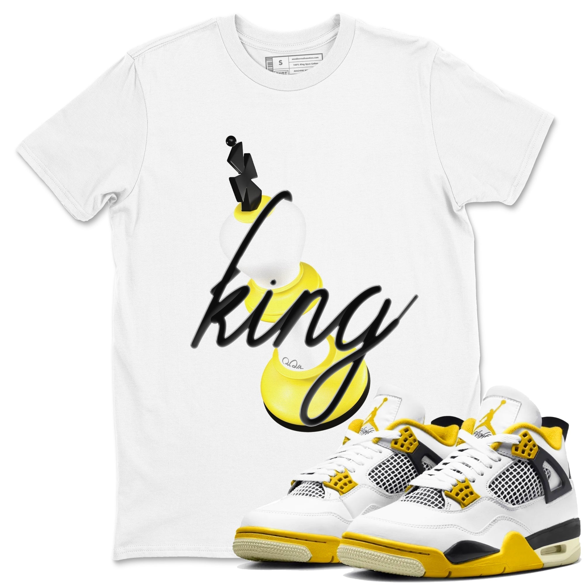 3D King snkmatch Tees - Air Jordan 4 Vivid Sulfur
