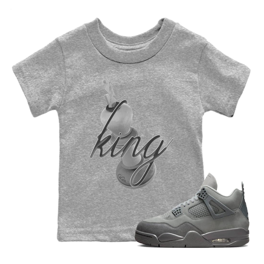 3D King snkmatch Tees Kids - Air Jordan 4 Wet Cement