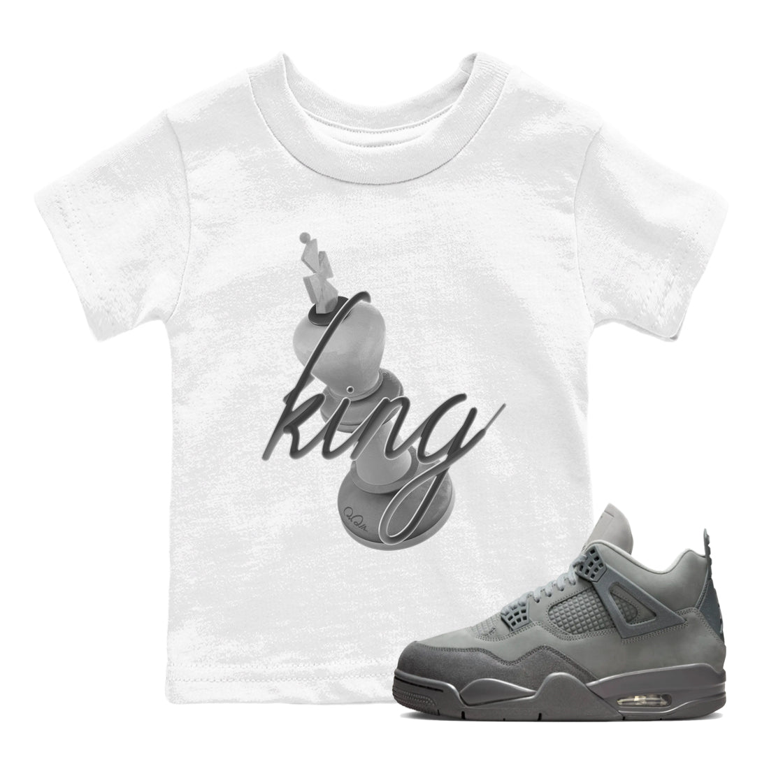 3D King snkmatch Tees Kids - Air Jordan 4 Wet Cement