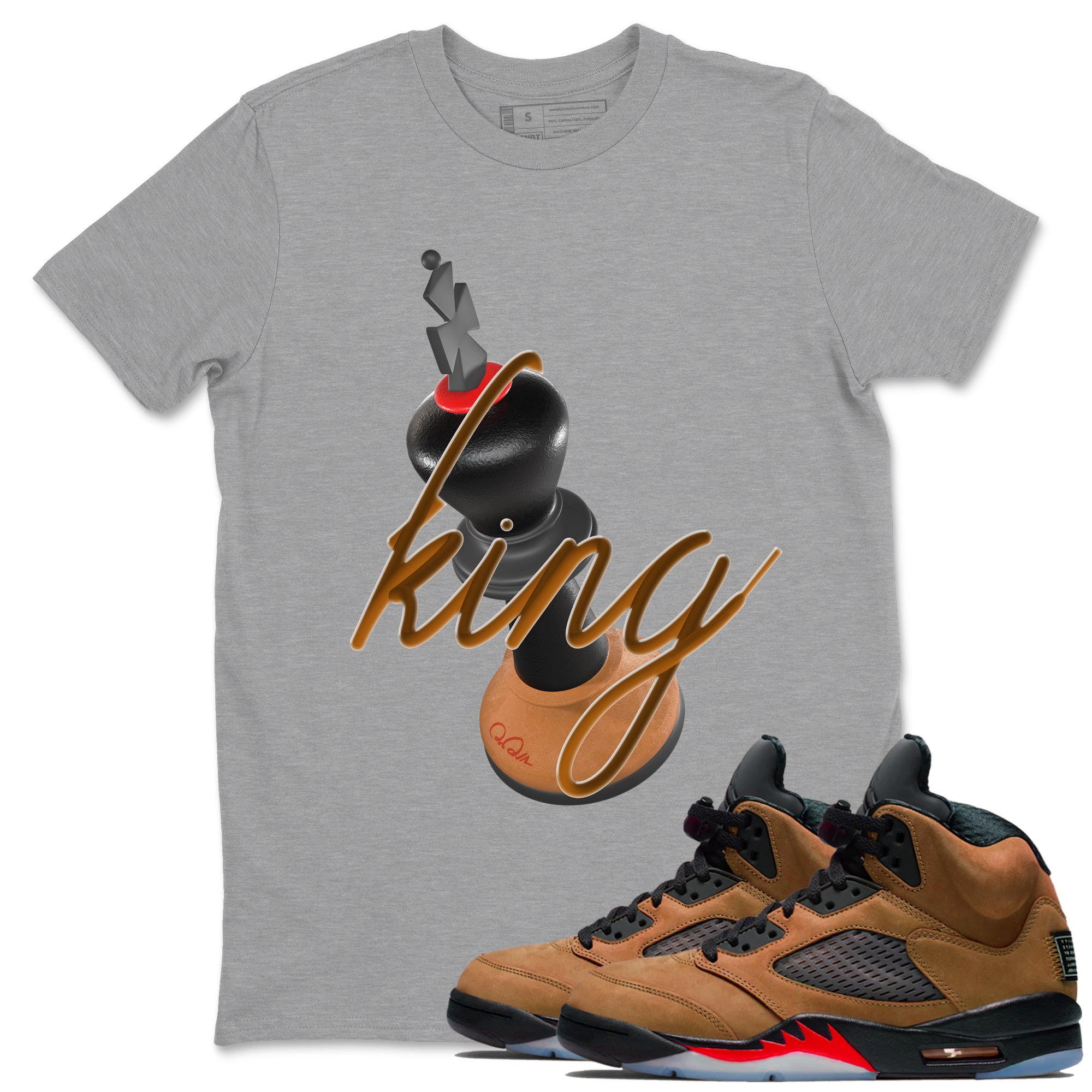 3D King snkmatch Tees - Air Jordan 5 Archaeo Brown