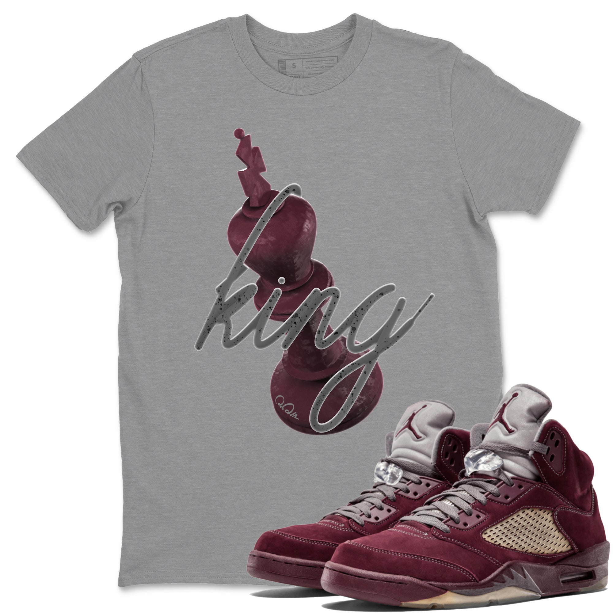 3D King Unisex Tops - Air Jordan 5 Burgundy