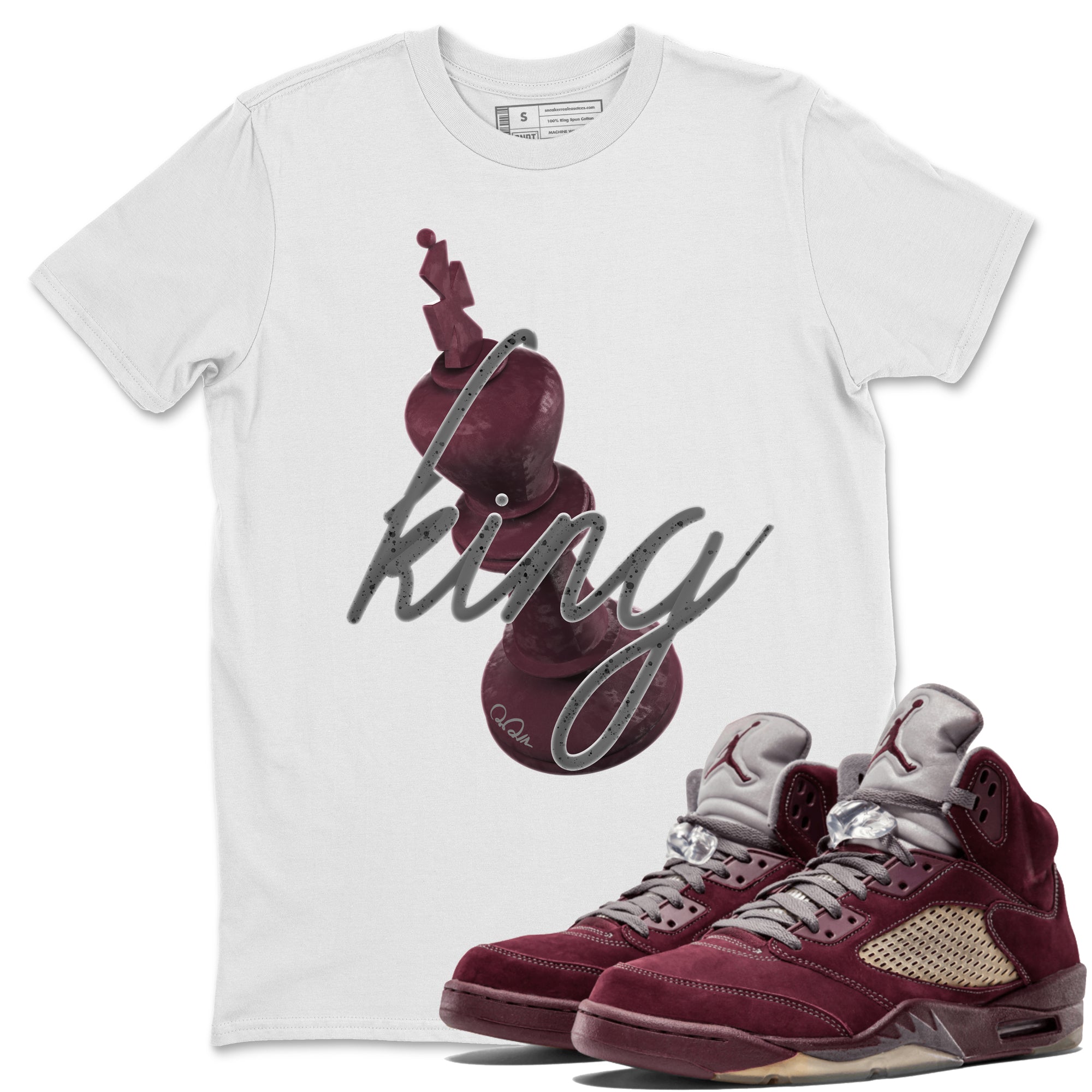 3D King Unisex Tops - Air Jordan 5 Burgundy
