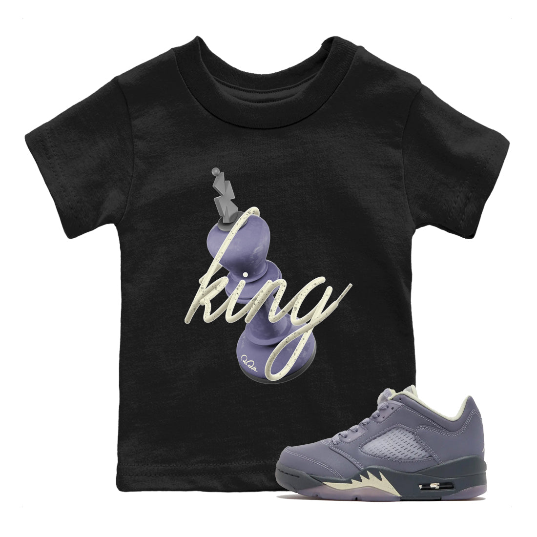 3D King Kids Tops - Air Jordan 5 Indigo Haze