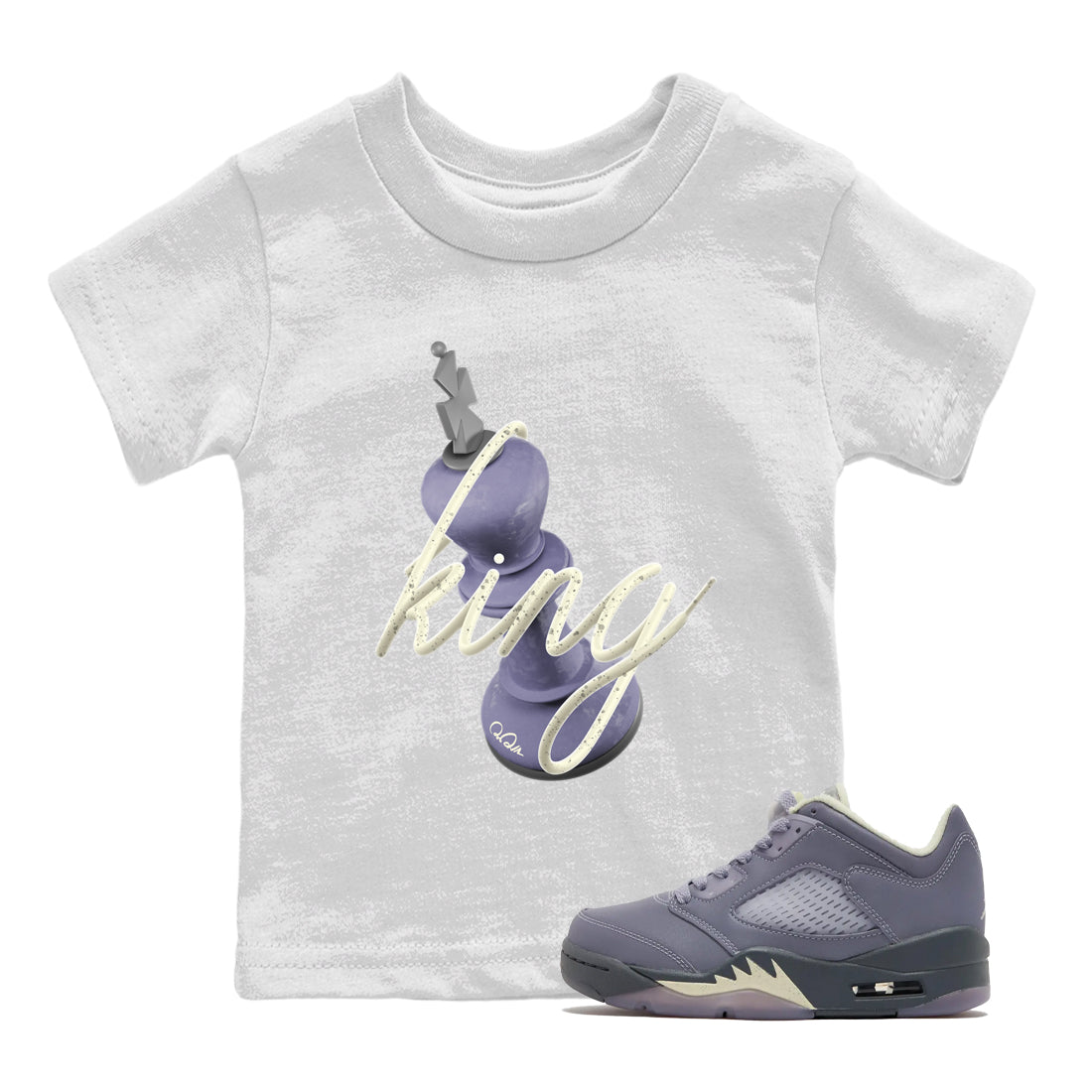 3D King Kids Tops - Air Jordan 5 Indigo Haze