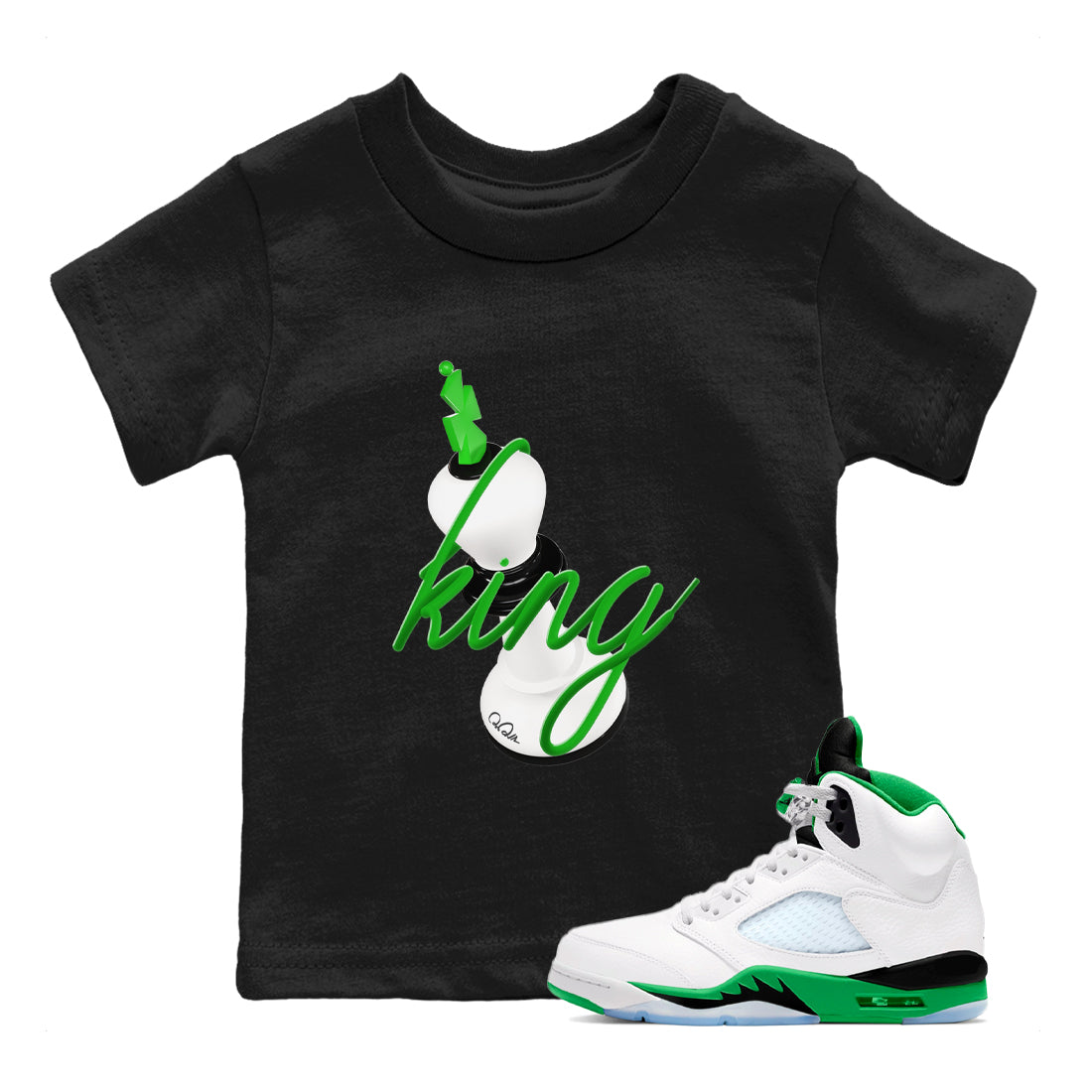 3D King snkmatch Tees Kids - Air Jordan 5 Lucky Green