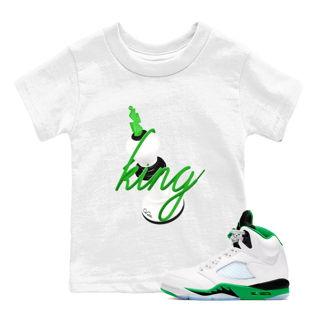3D King snkmatch Tees Kids - Air Jordan 5 Lucky Green