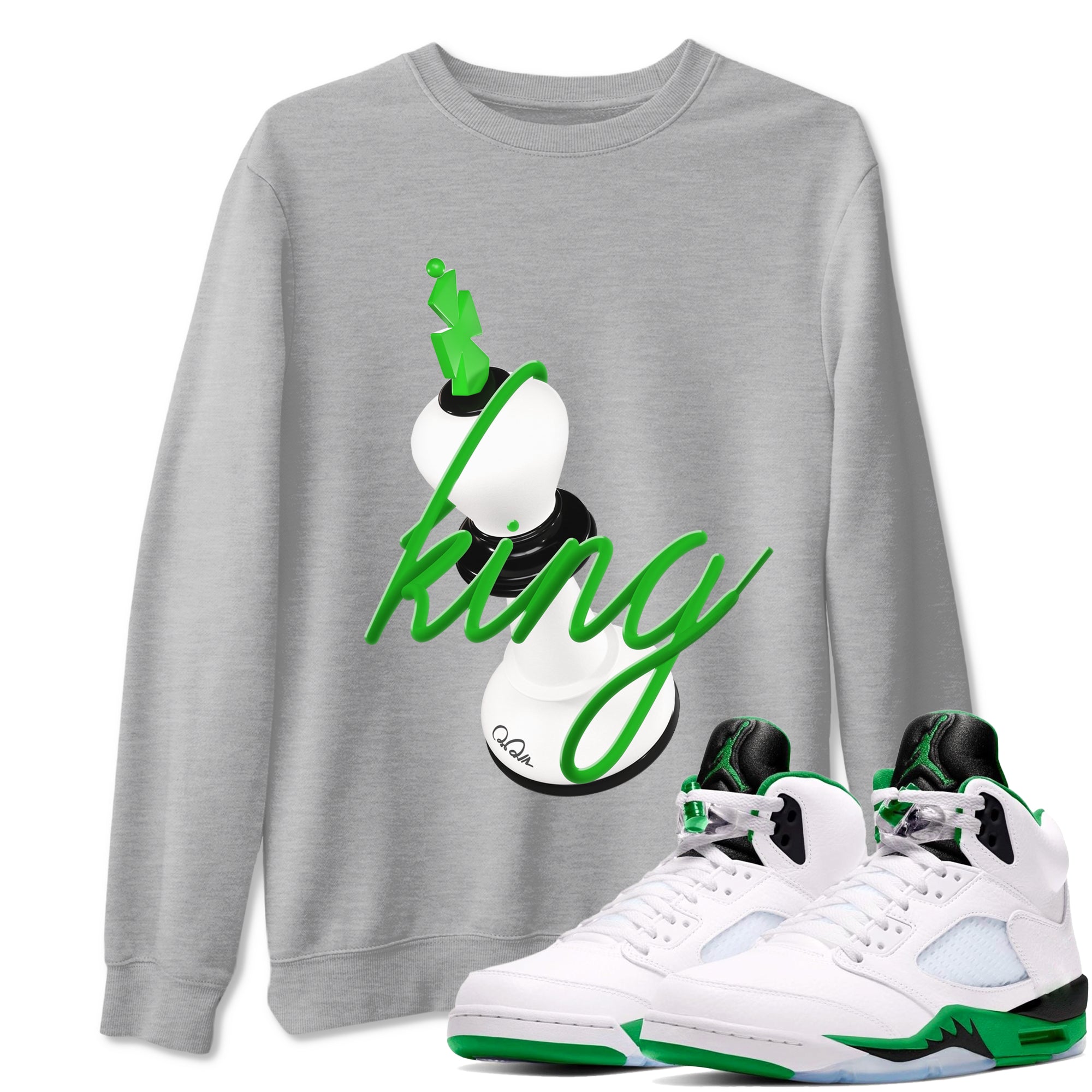 3D King snkmatch Tees - Air Jordan 5 Lucky Green