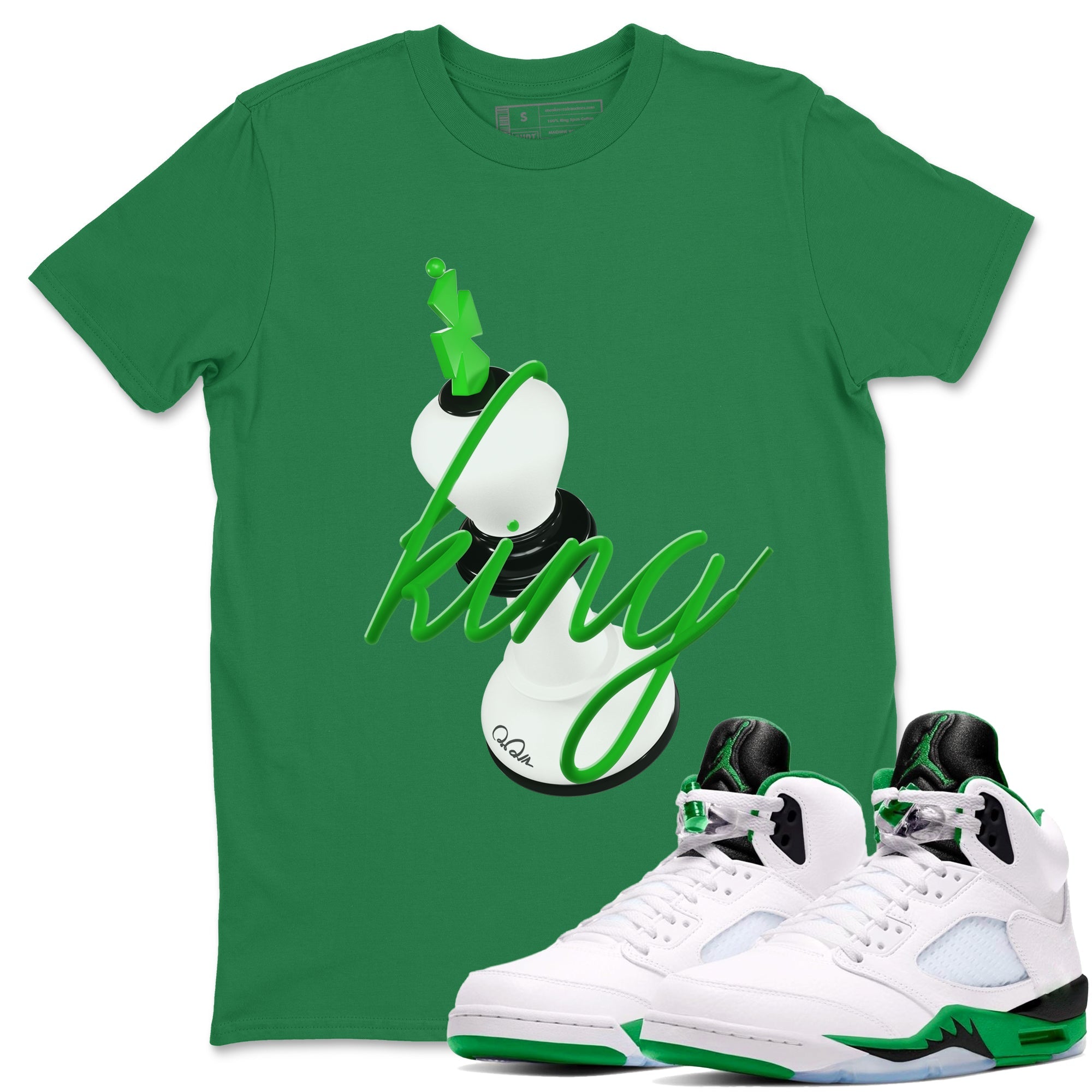 3D King snkmatch Tees - Air Jordan 5 Lucky Green