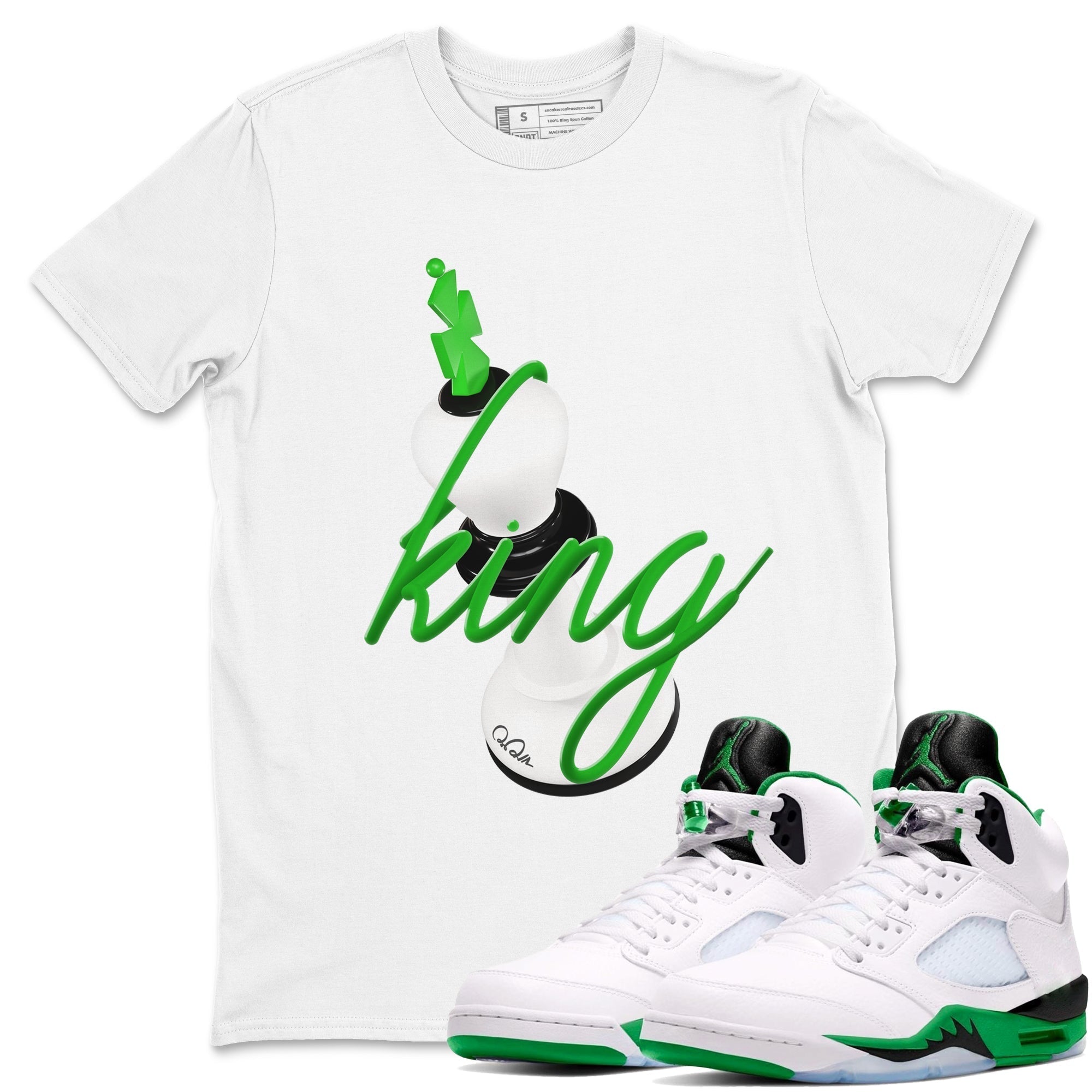 3D King snkmatch Tees - Air Jordan 5 Lucky Green