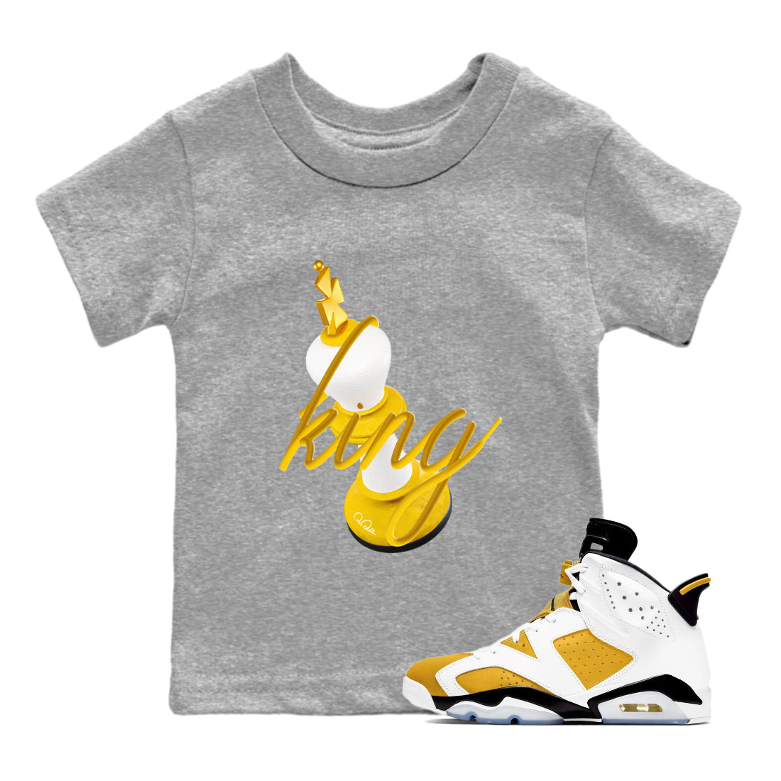 3D King snkmatch Tee Kids - Air Jordan 6 Yellow Ochre