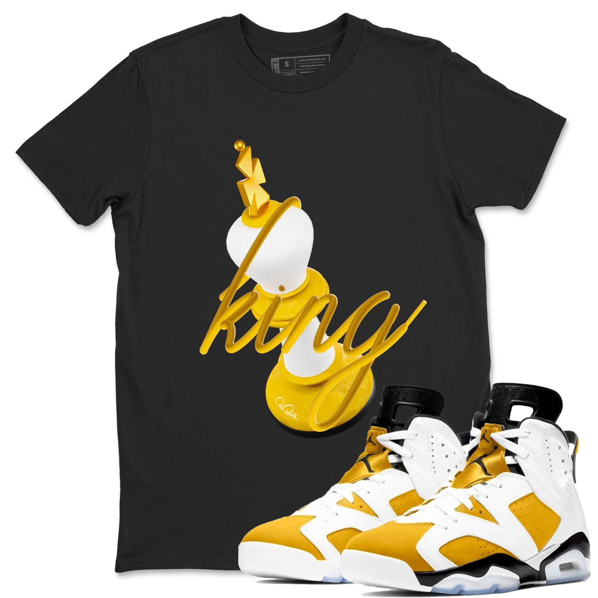 3D King snkmatch Tee - Air Jordan 6 Yellow Ochre