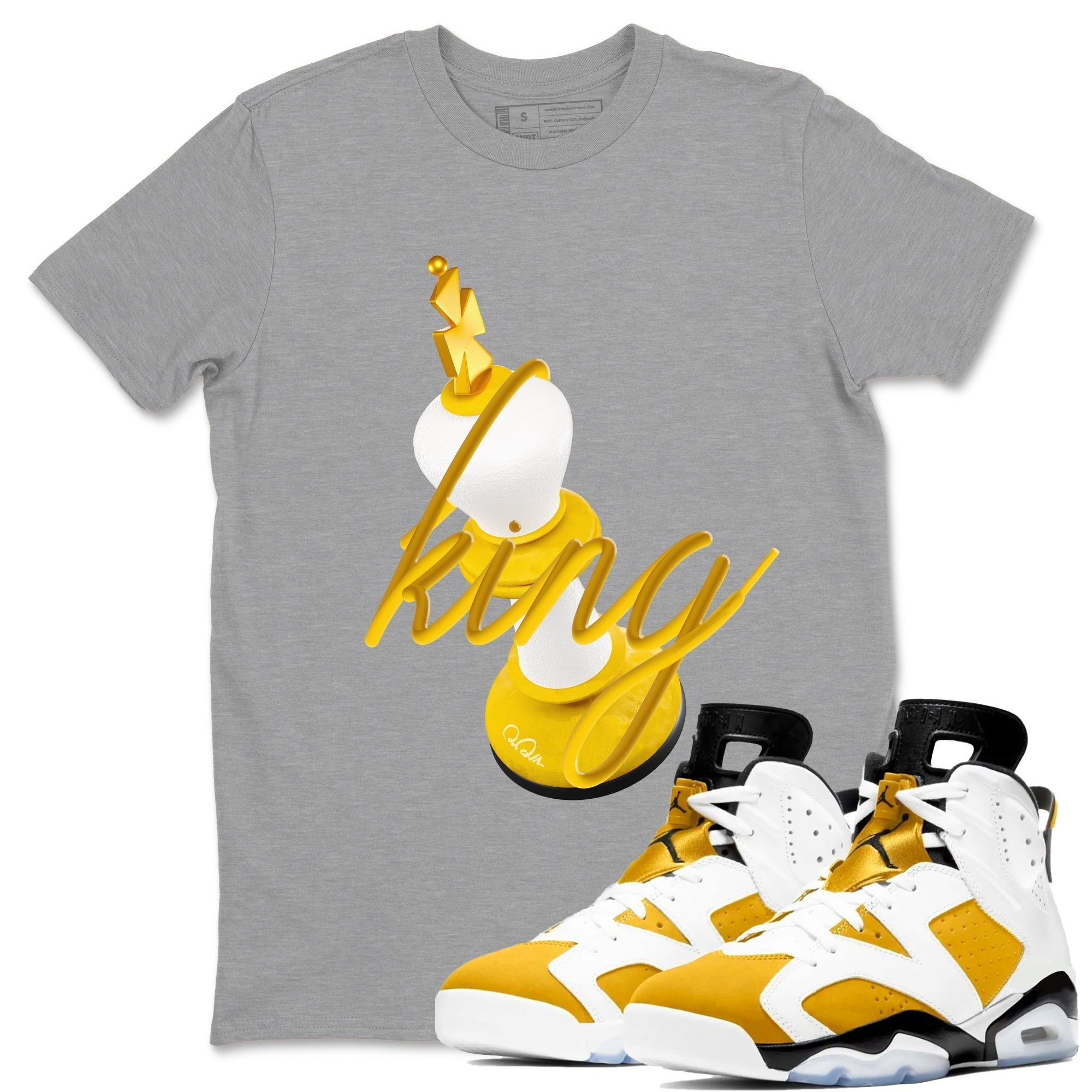 3D King snkmatch Tee - Air Jordan 6 Yellow Ochre