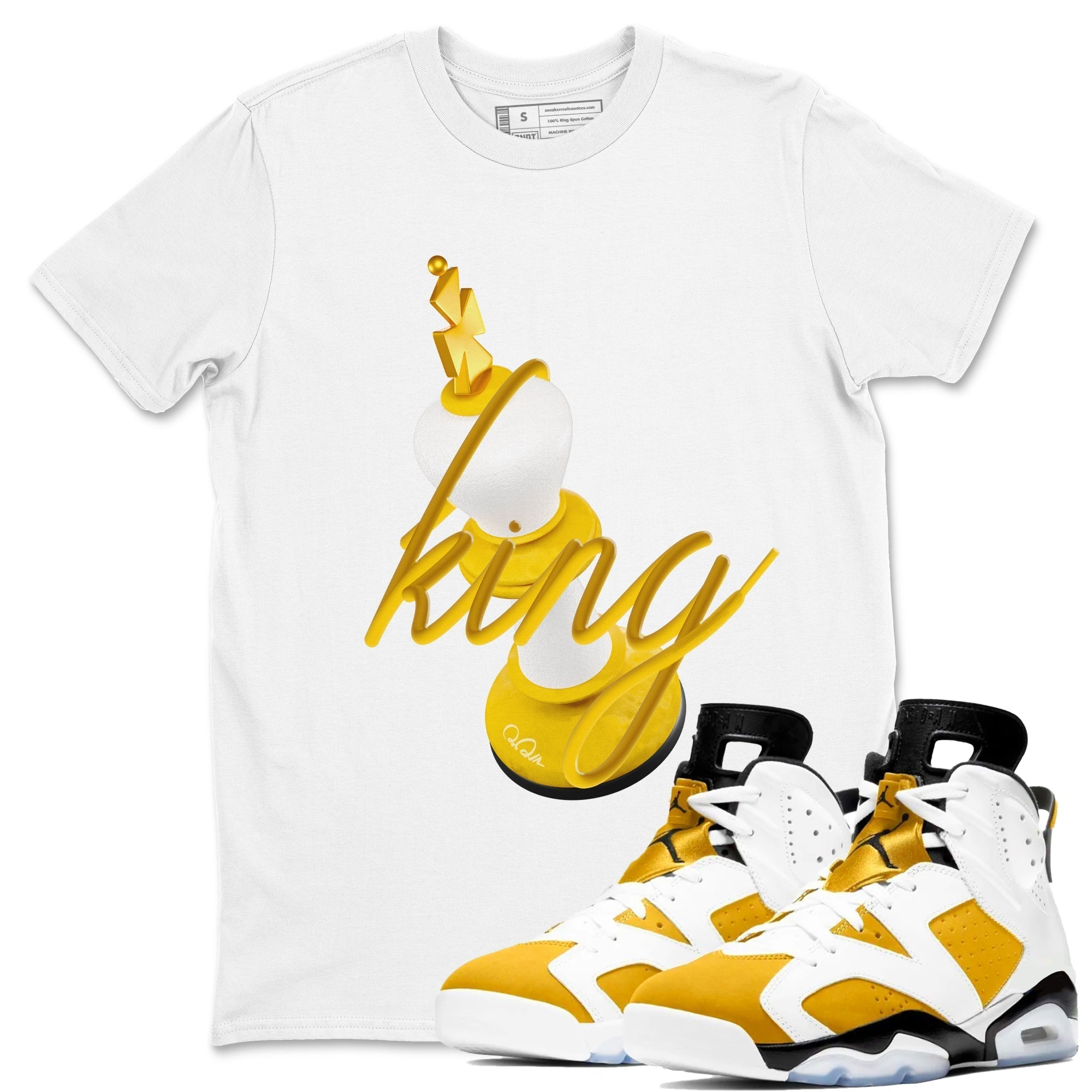 3D King snkmatch Tee - Air Jordan 6 Yellow Ochre