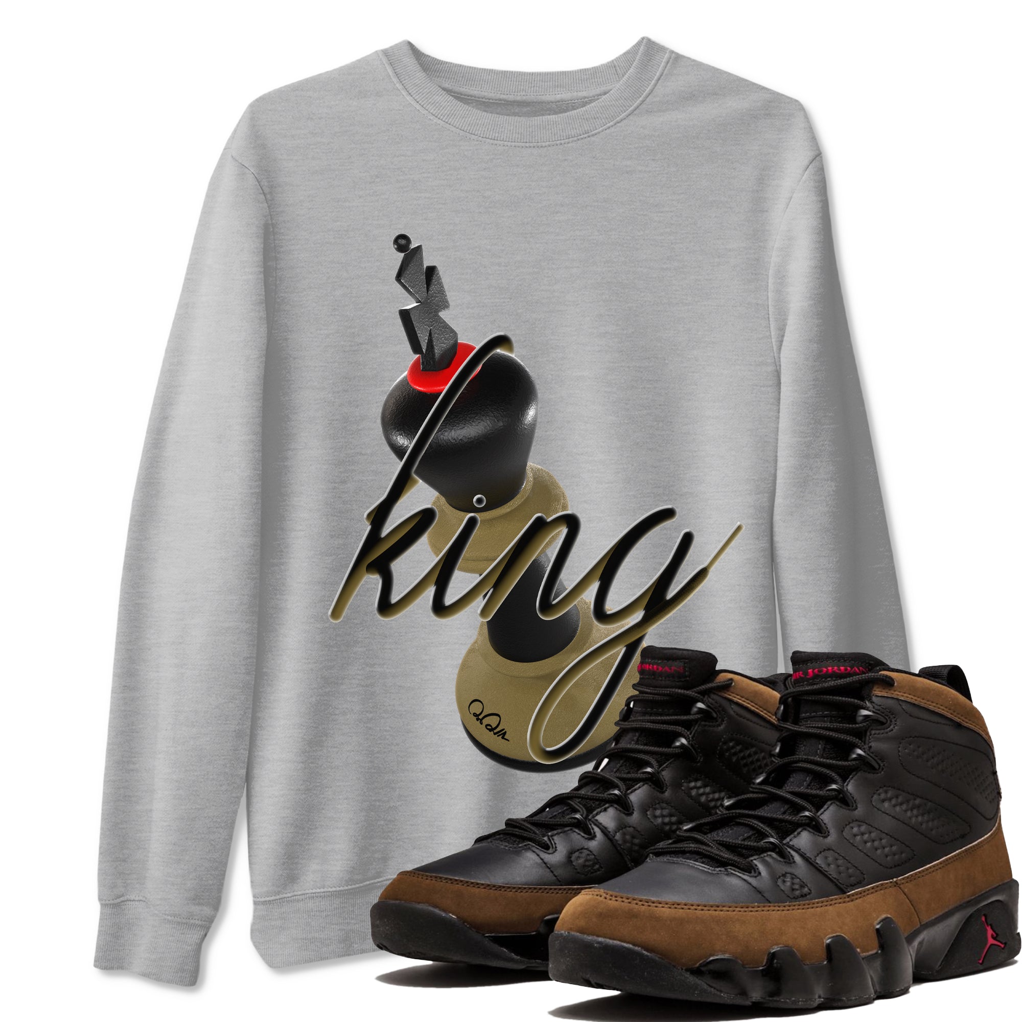 3D King snkmatch Tees - Air Jordan 9 Olive