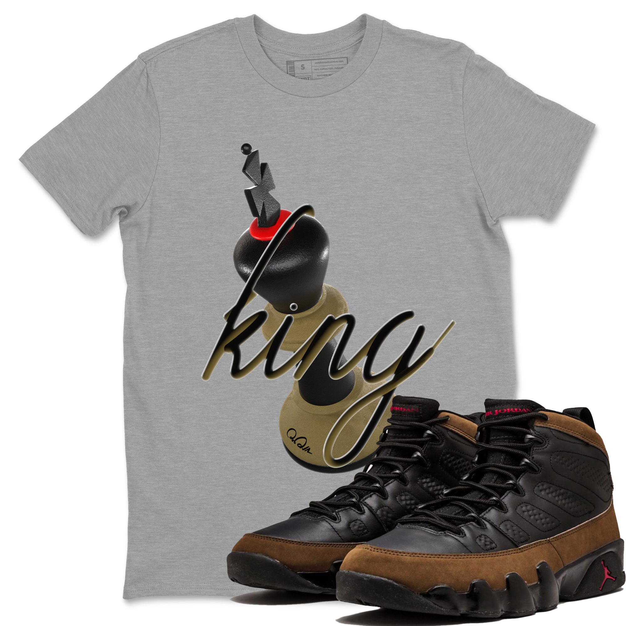 3D King snkmatch Tees - Air Jordan 9 Olive