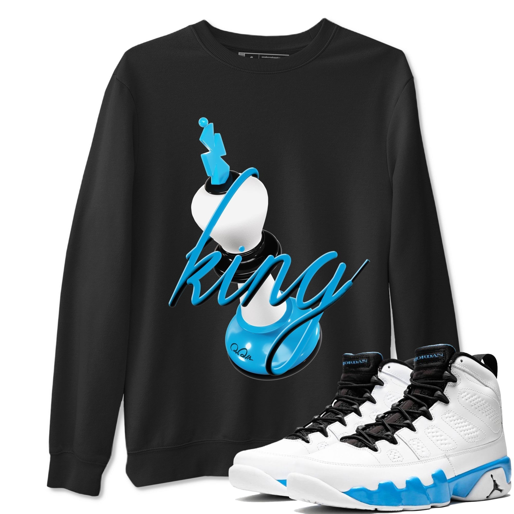3D King snkmatch Tees - Air Jordan 9 Powder Blue