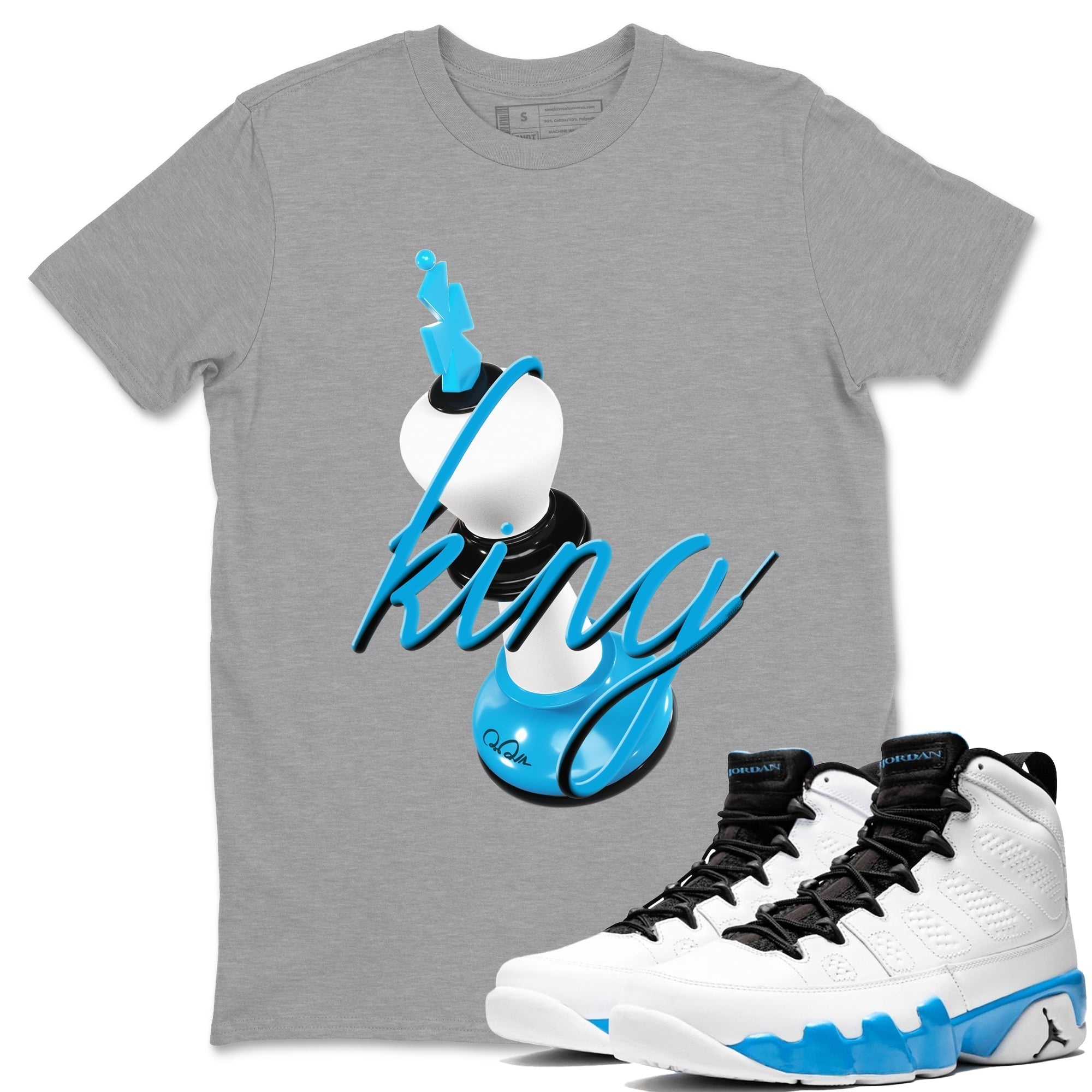3D King snkmatch Tees - Air Jordan 9 Powder Blue