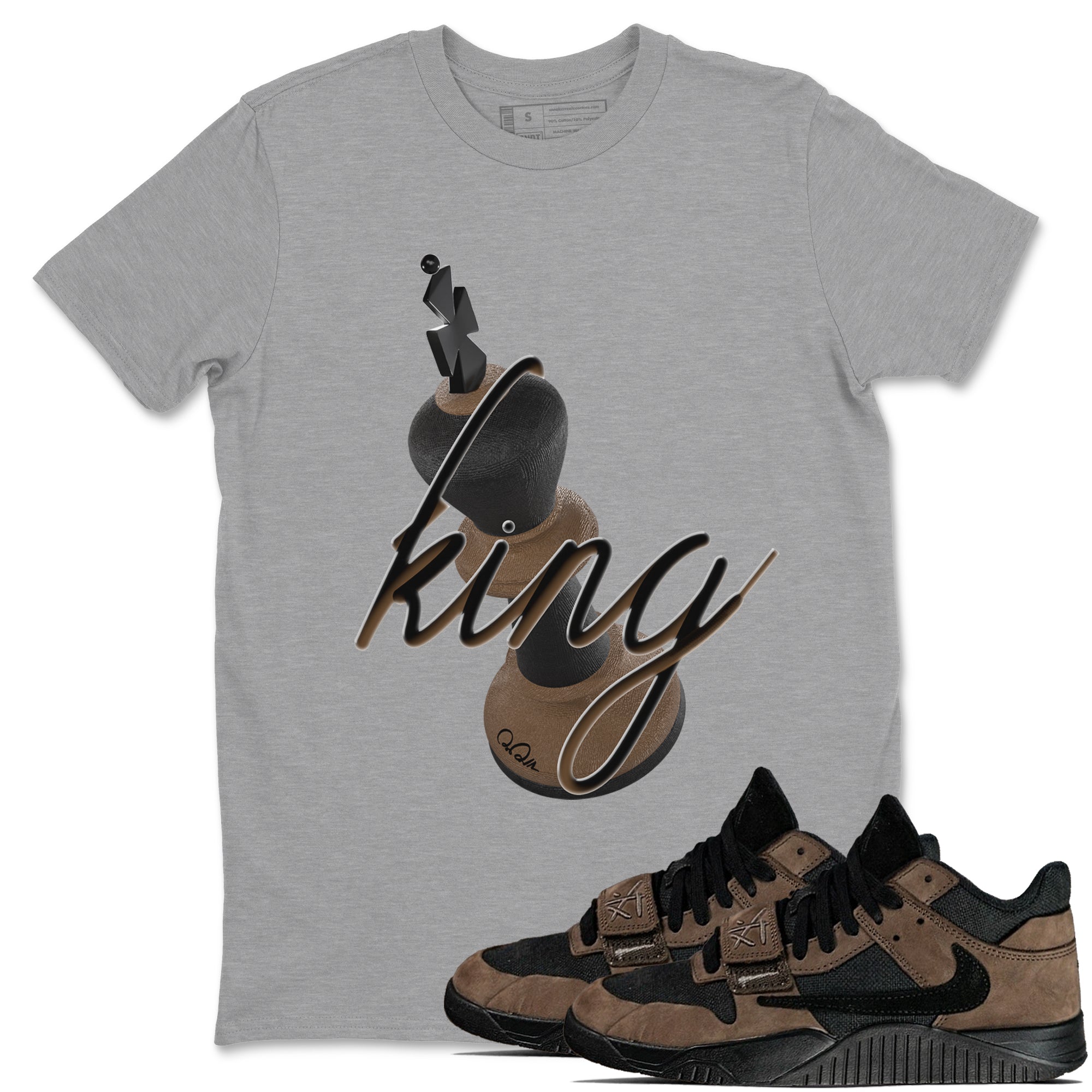 3D King snkmatch Tees - Jordan Jumpman Jack Travis Scott Dark Mocha