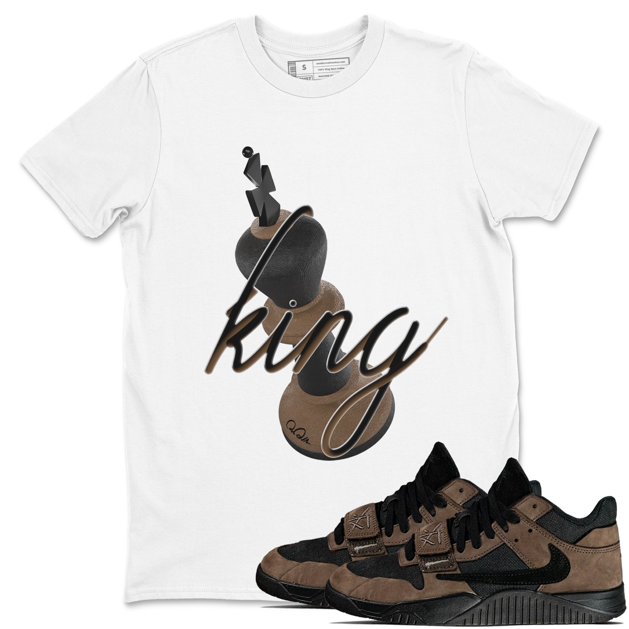 3D King snkmatch Tees - Jordan Jumpman Jack Travis Scott Dark Mocha