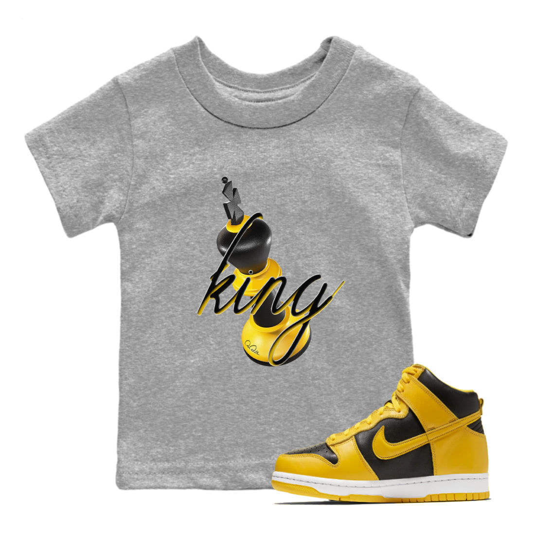 3D King snkmatch Tees Kids - Dunk High Pollen