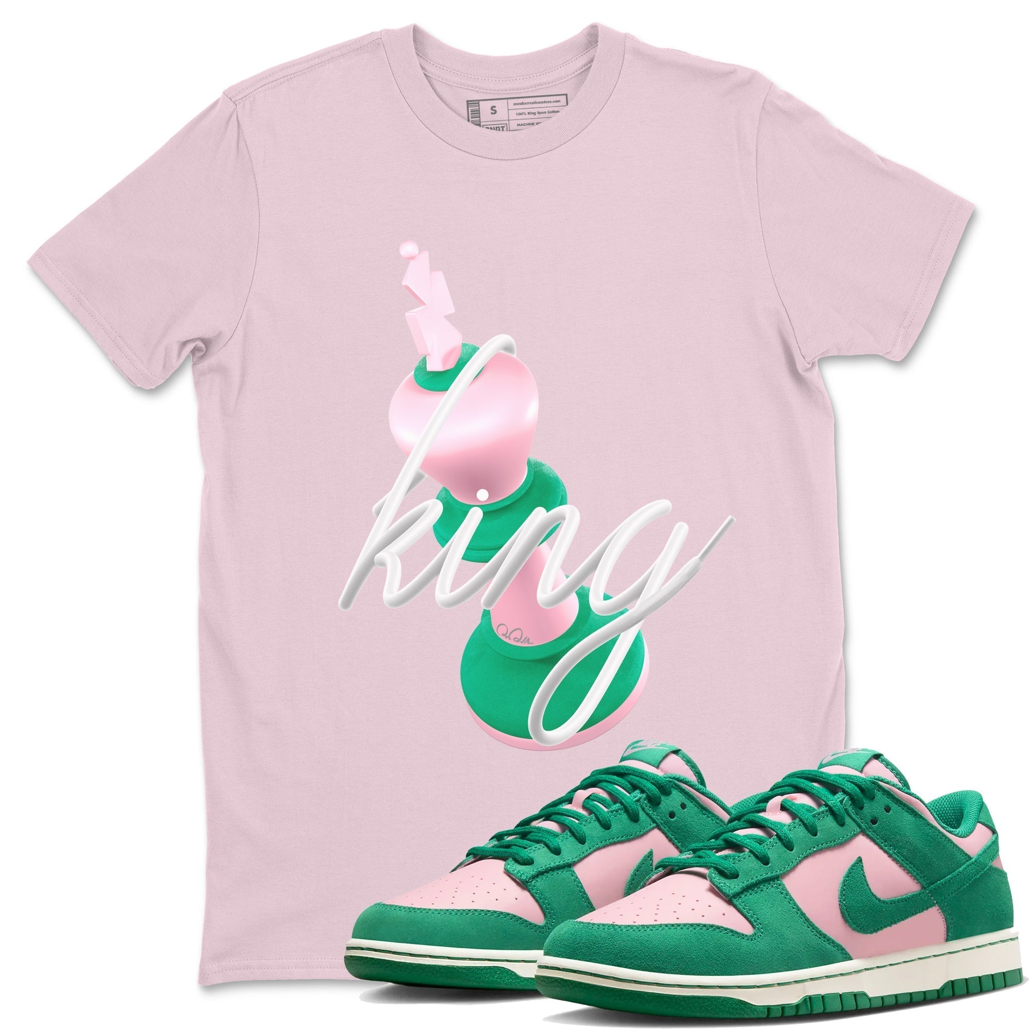 3D King snkmatch Tees - Dunk Medium Soft Pink Malachite