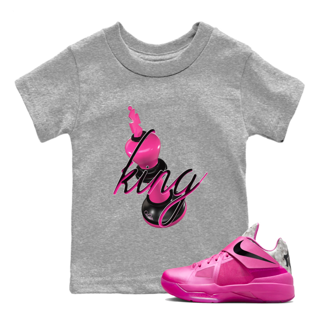 3D King snkmatch Tees Kids - KD 4 Aunt Pearl